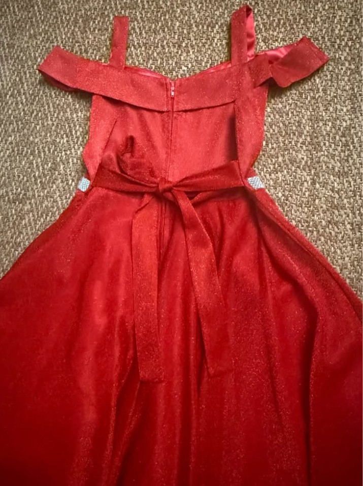 Red Sparkly Off- Shoulder Formal Dress- Worn Once! - photo 2