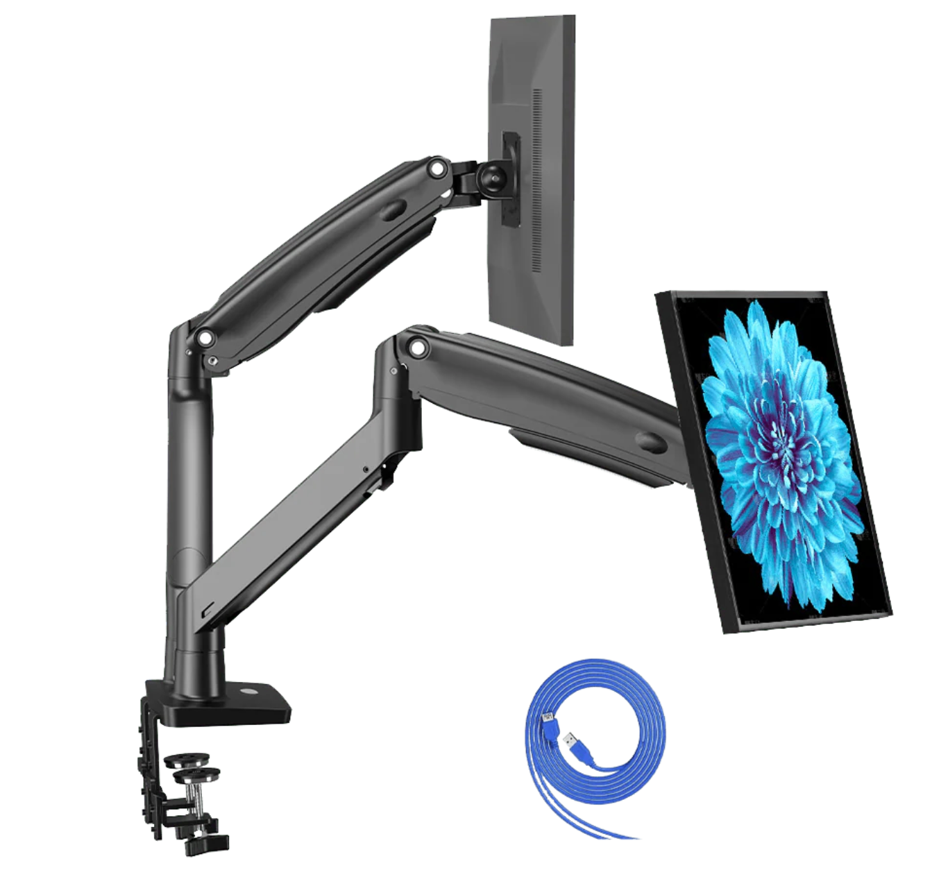 🖥️ HUANUO Dual Monitor Arm/Heavy Duty Gas Spring Mount(Open Box)