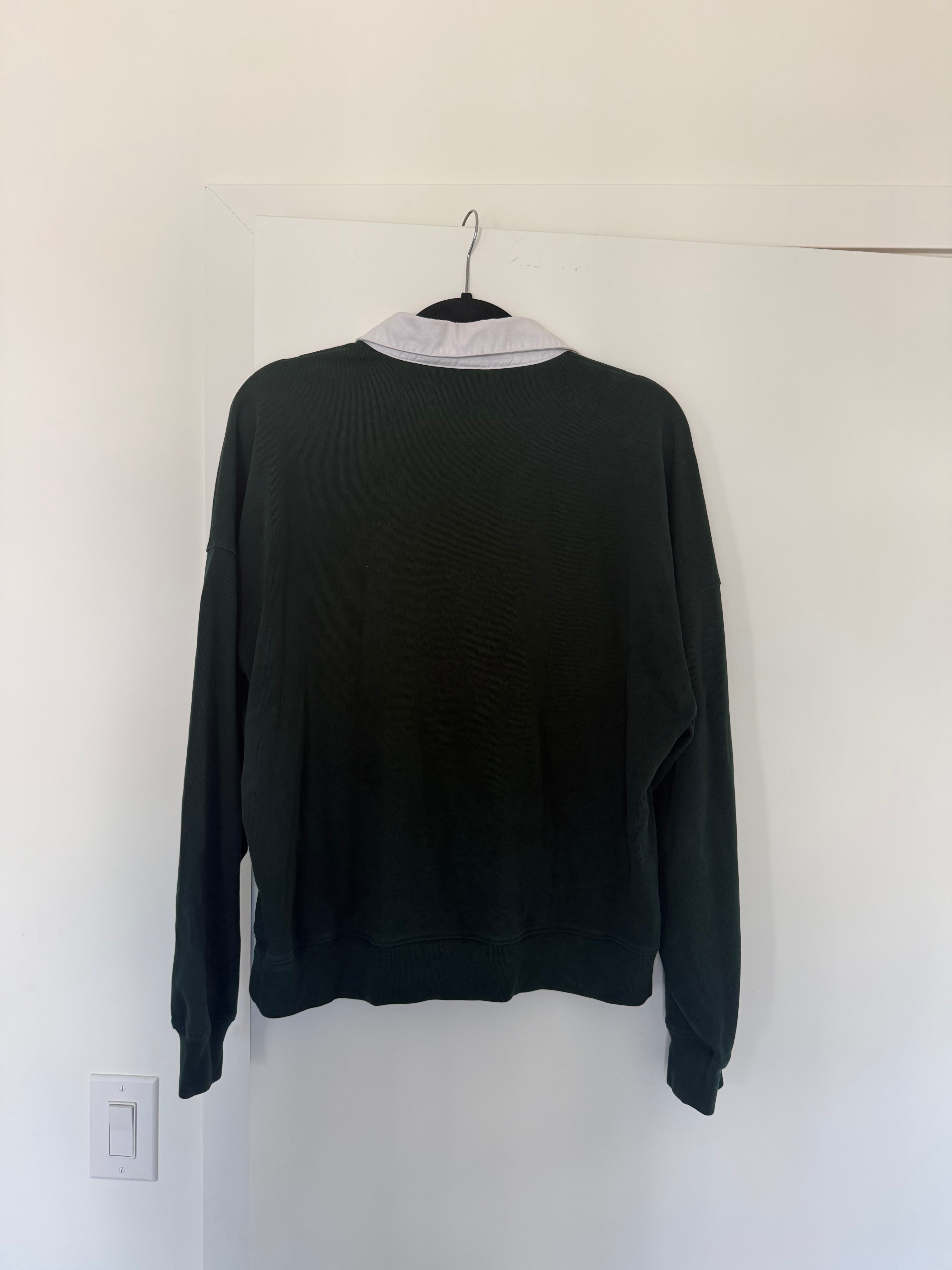 Aritzia TNA Oversized Rugby Sweatshirt - Forest Green (Size M) - photo 4