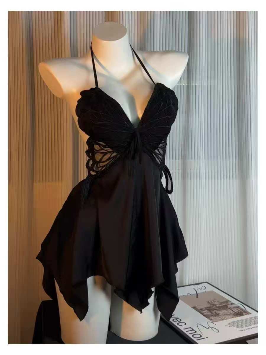 Black Butterfly Cut-out Dress - photo 4