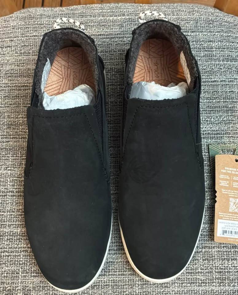 New Olukai Hawai‘iloa Manu leather Slip-On Shoes size ladies 9