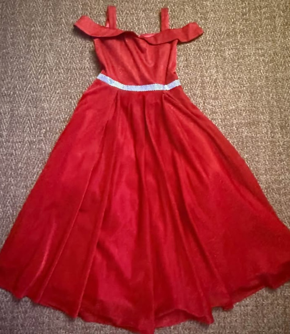 Red Sparkly Off- Shoulder Formal Dress- Worn Once!