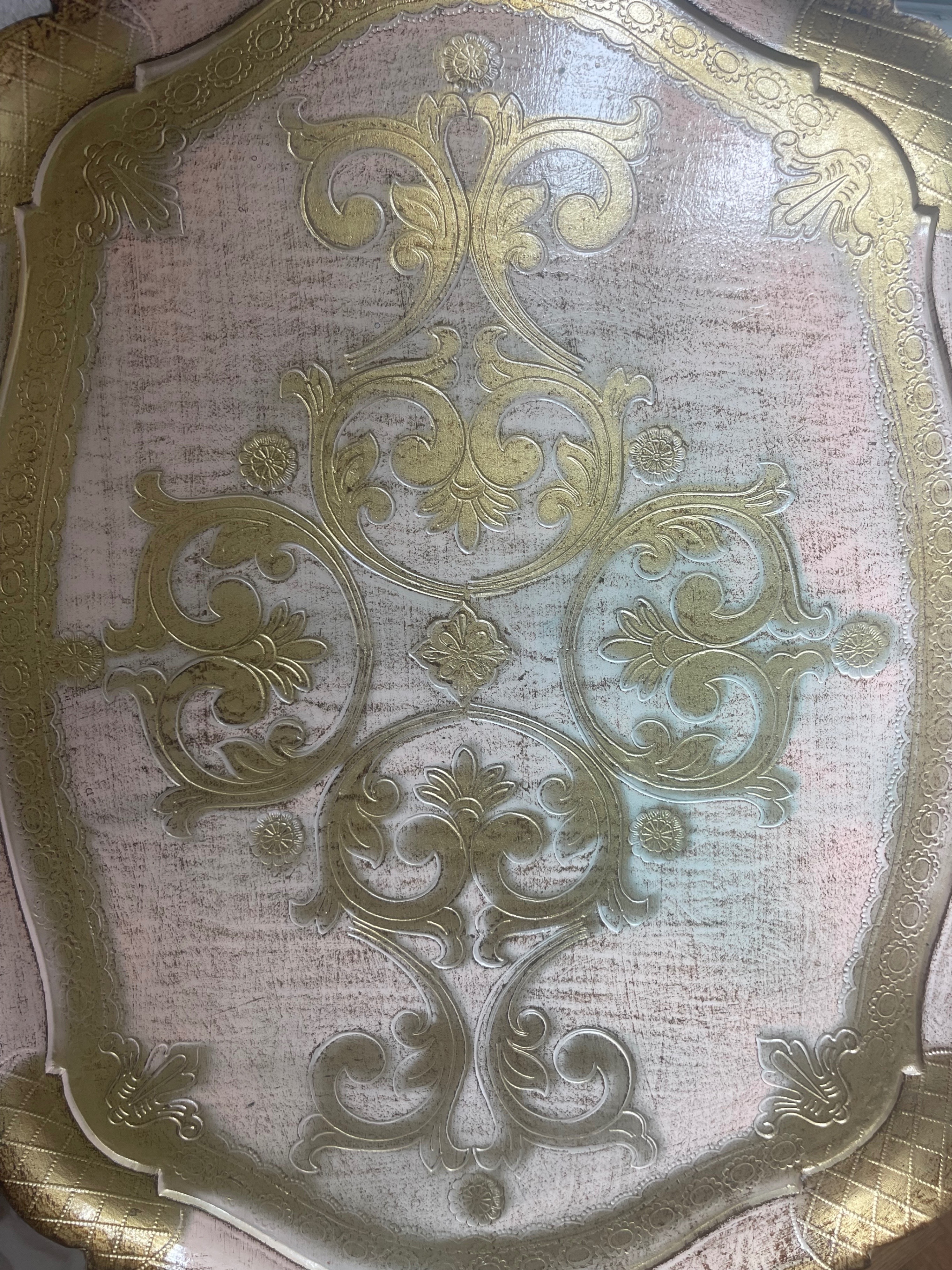 Large Vintage Italian Florentine Wood Serving Tray - photo 3