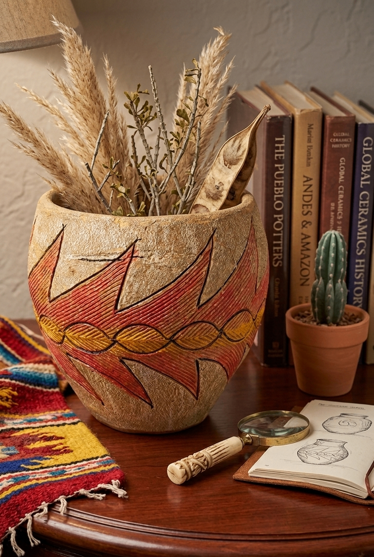 Decorative  Pot with Southwest Design