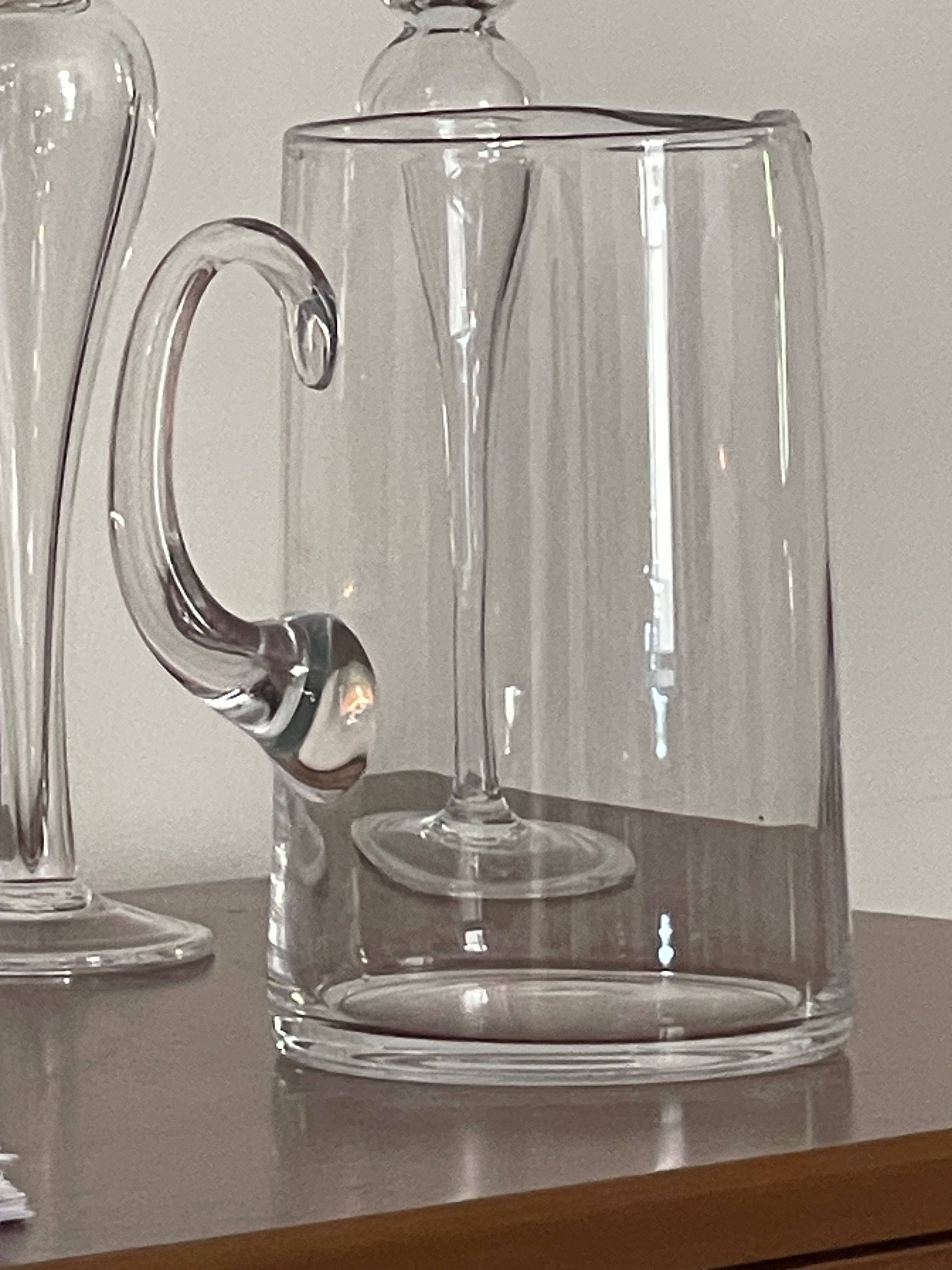 Clear Glass Pitcher with Handle - photo 2