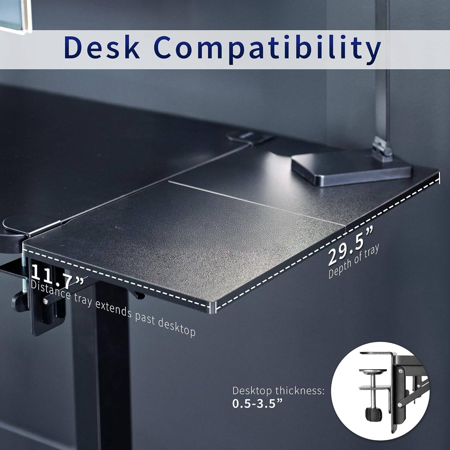 New VIVO Clamp-on 30 x 12 inch Foldable Desk Extender - photo 3