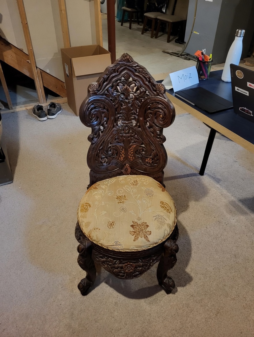 Antique Hand-Carved Wooden Chair