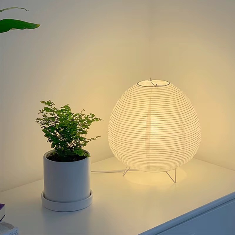 Japanese Rice Paper Lantern Table Lamp | Cozy Aesthetic Decor - photo 3