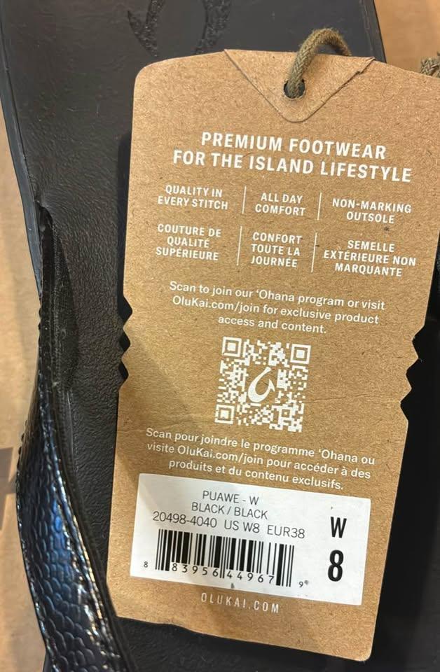 New in box Olukai Puawe black flip-flops women's 8 CA$60 - photo 5