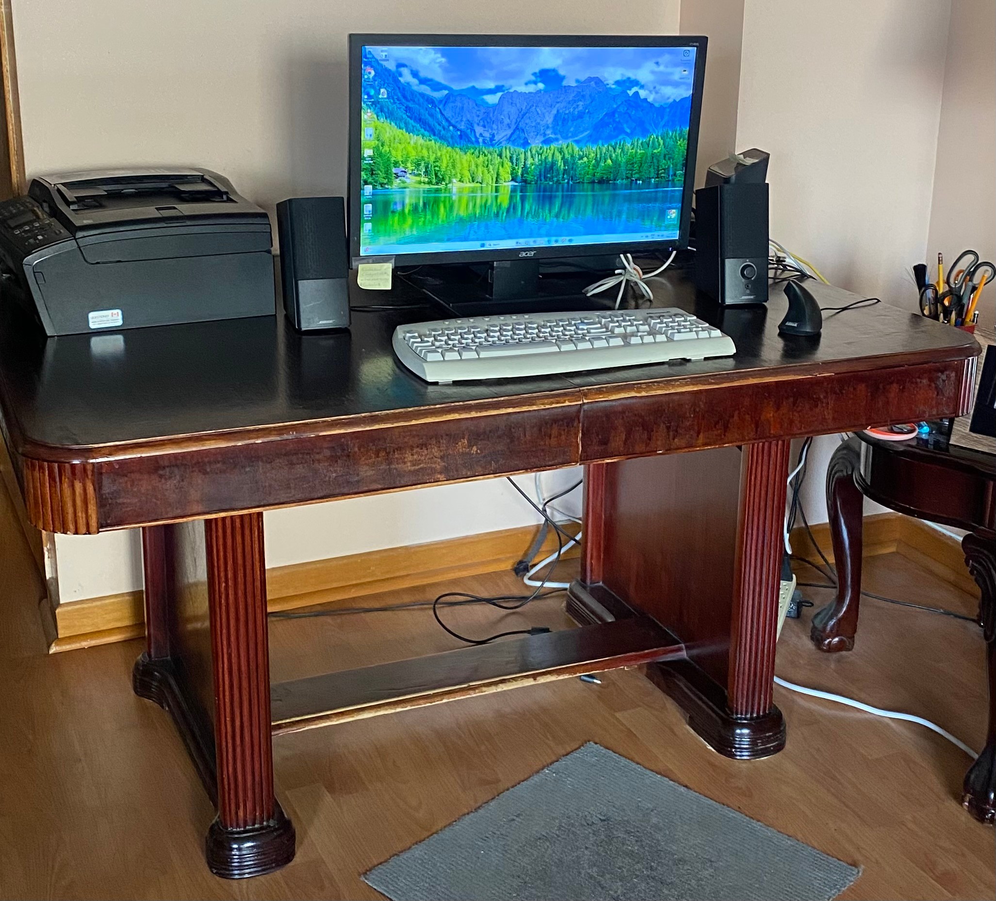 Reduced! Vintage Solid Wood Table / Home Office Desk