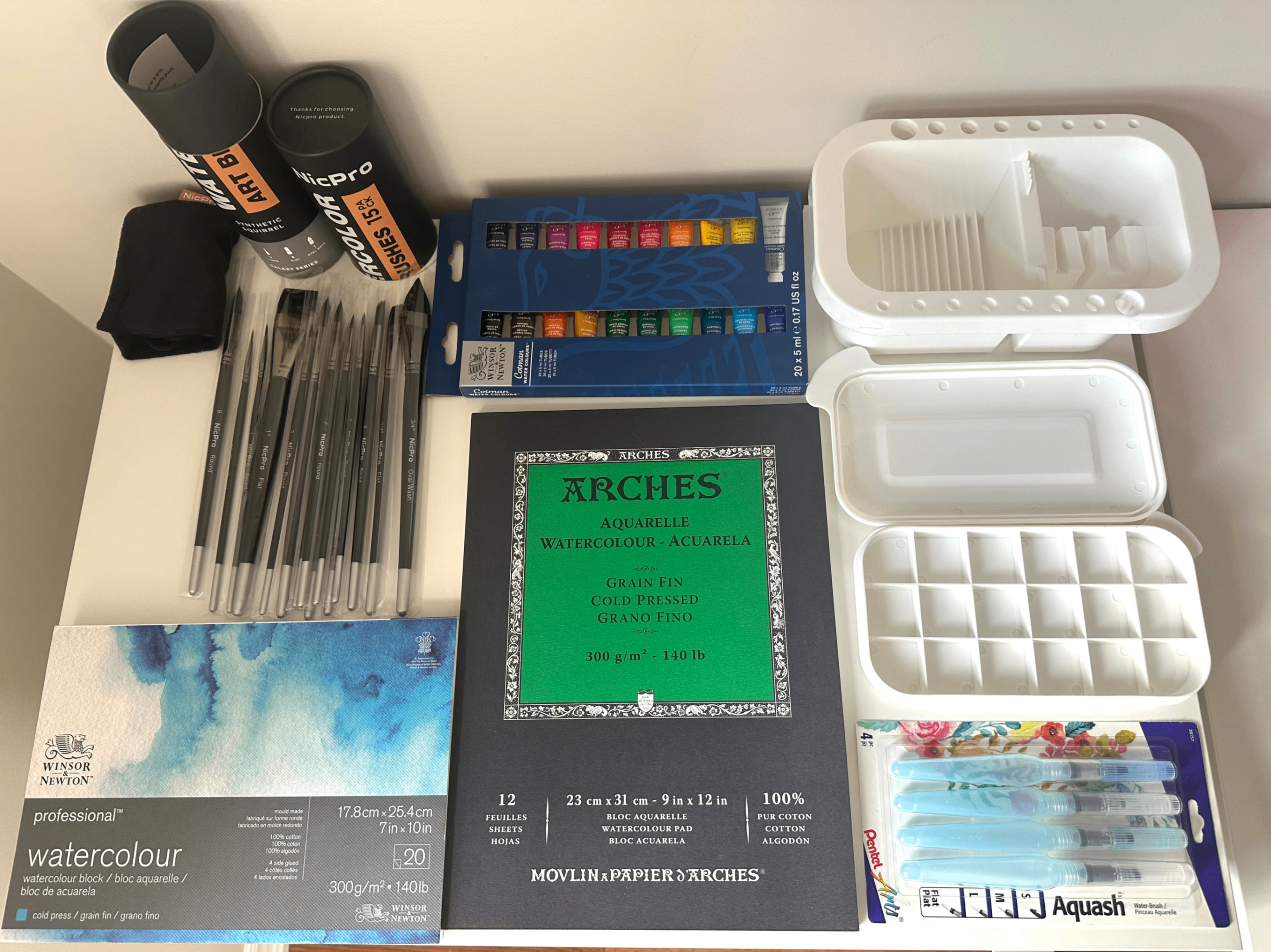 Watercolor art supplies