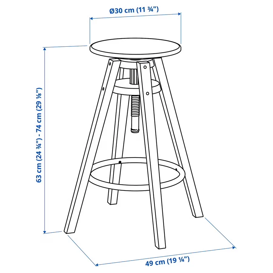 Dalfred Bar Stool - Black (Set of 2) - photo 4