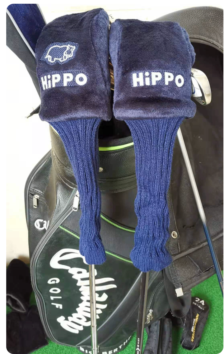 Hippo Golf Club Headcovers - Navy Blue (7 &9 )