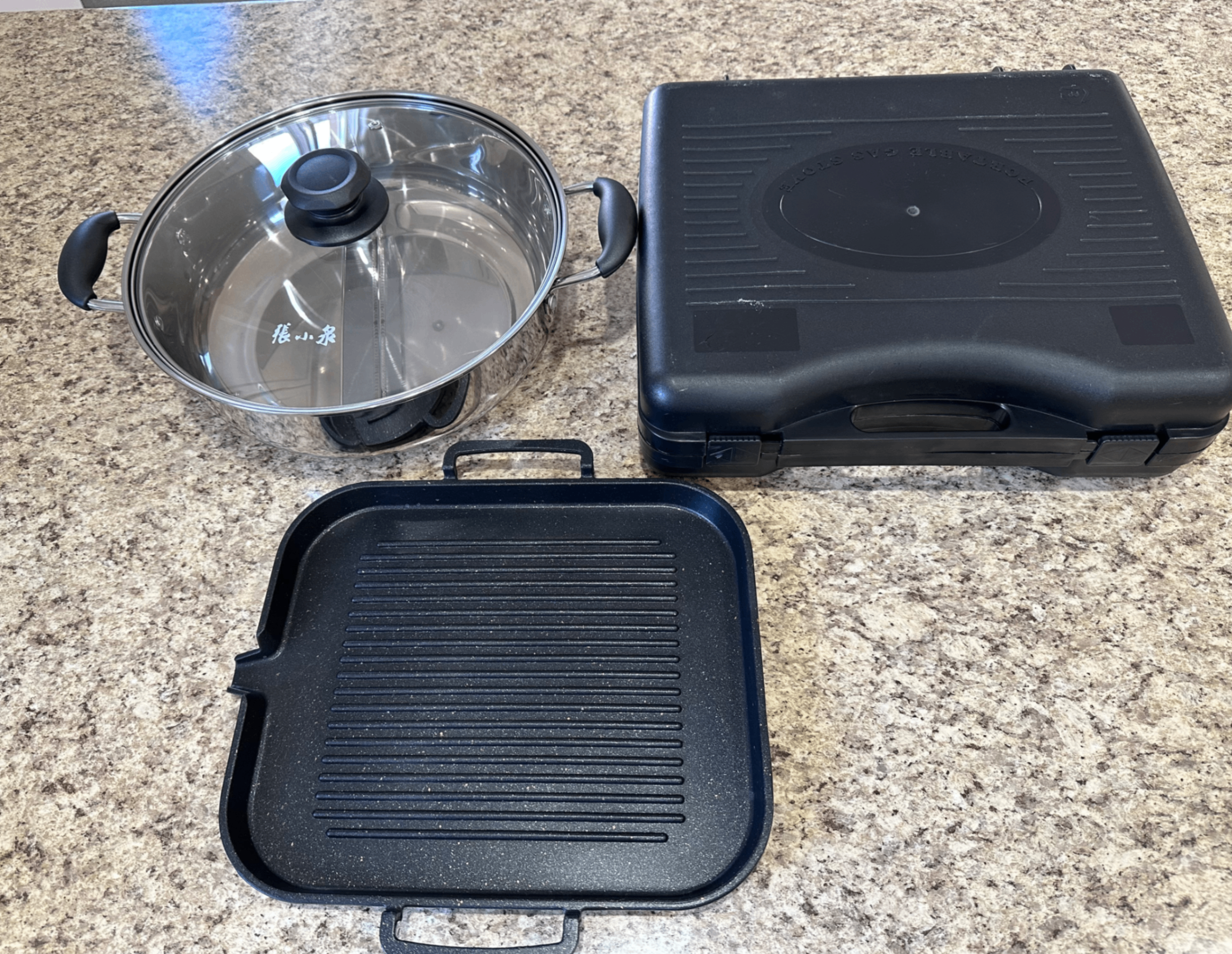 Iwatani Portable Gas Stove + Hot Pot & Grill Pan Set