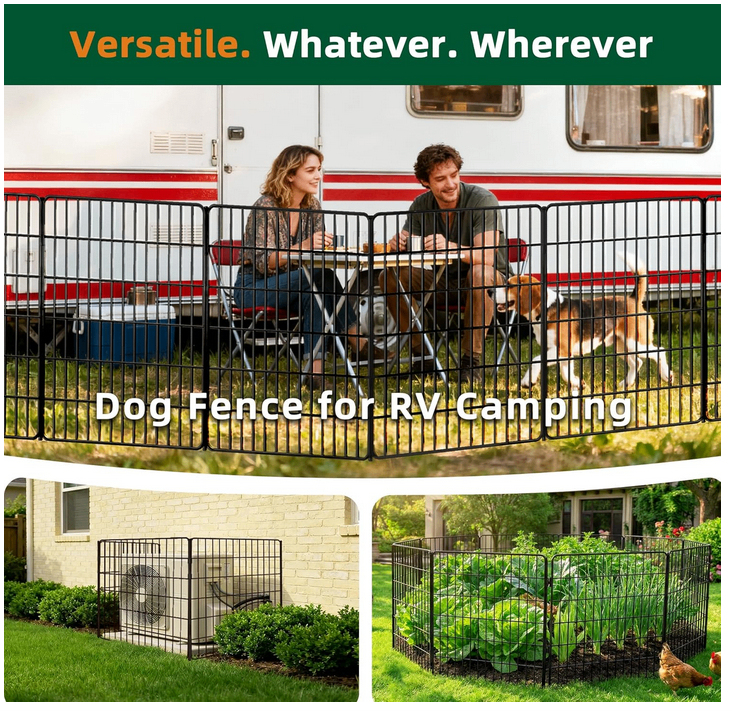 Metal Outdoor Dog Fence – 10 Panels, 32” x 23.6 ft (New) - photo 2