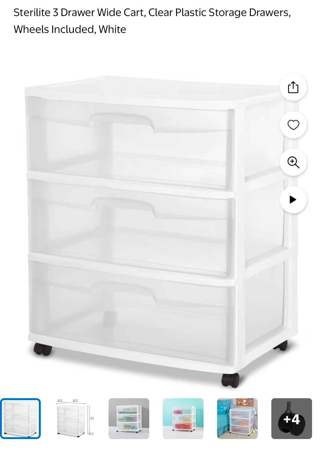 Like-New Sterilite 3-Drawer Storage Unit (White) – Moving Sale