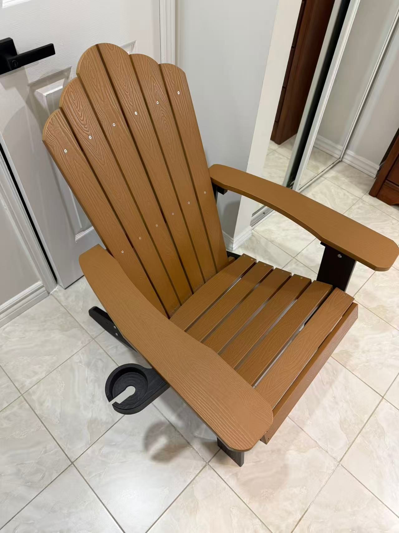 ORALNER Outdoor Adirondack Chair with Cup Holder - Plastic Resin - photo 3