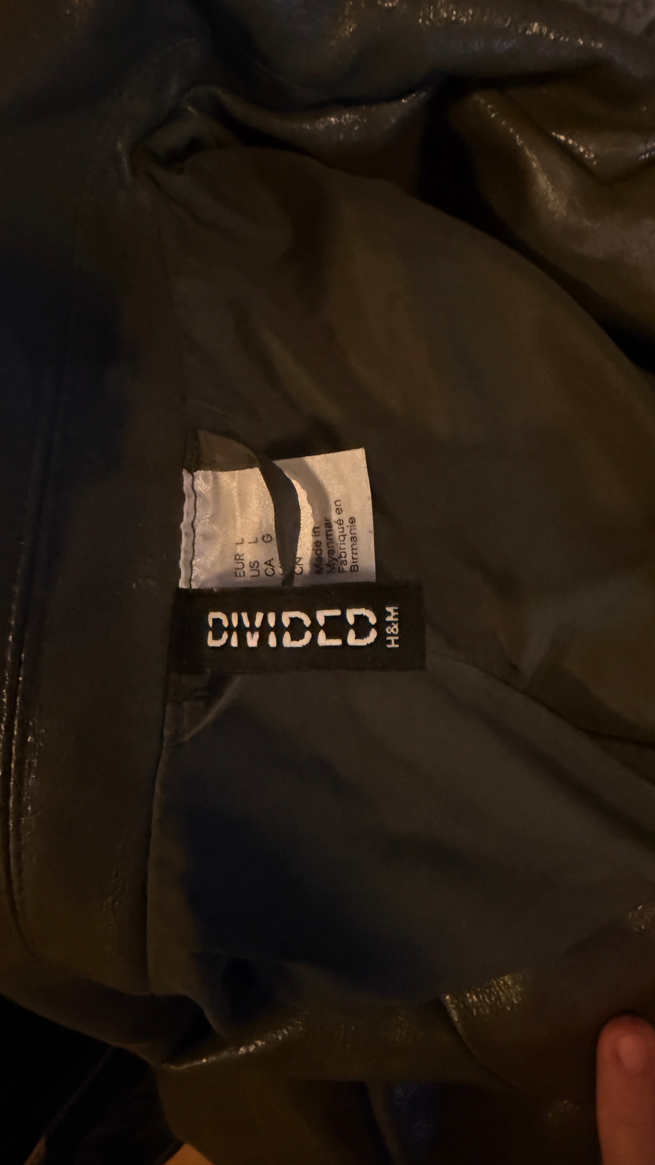 H&M Divided Olive Green Faux Leather Trench Coat - photo 3