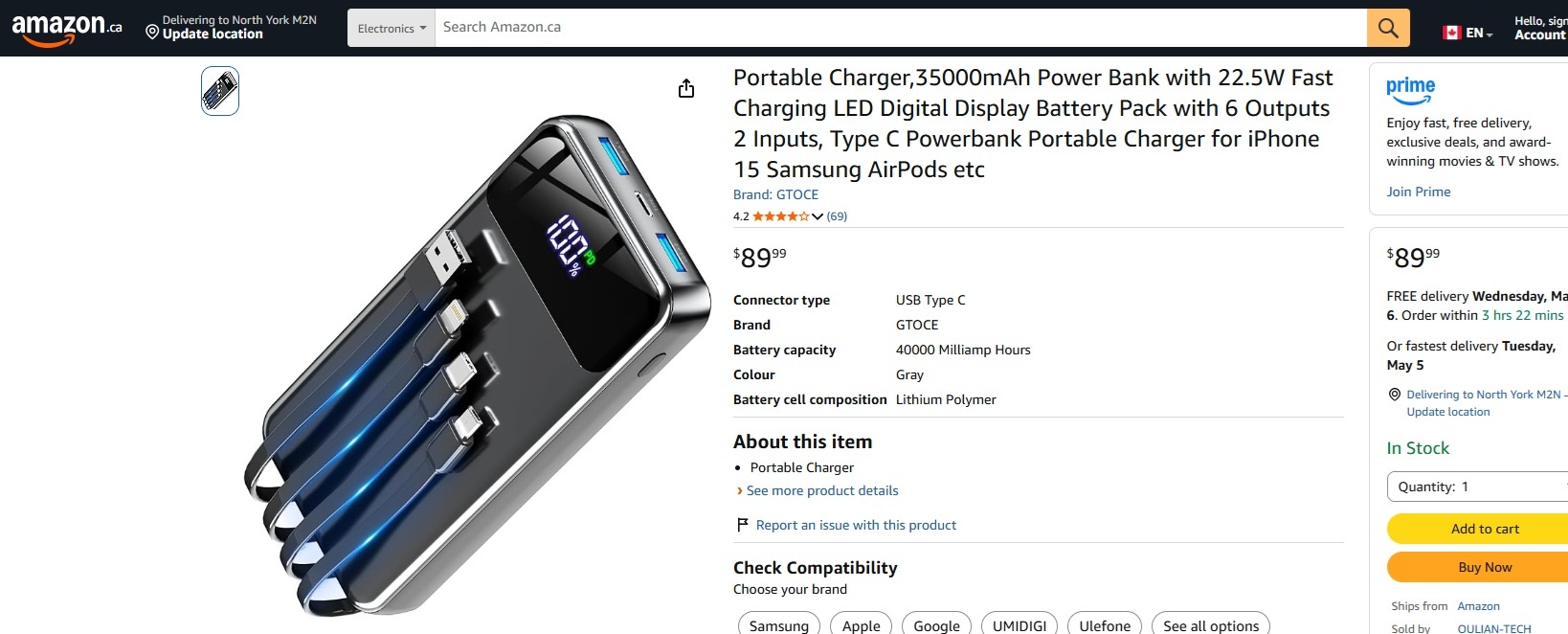 GTOCE Portable Charger, 35000mAh Power Bank - photo 3