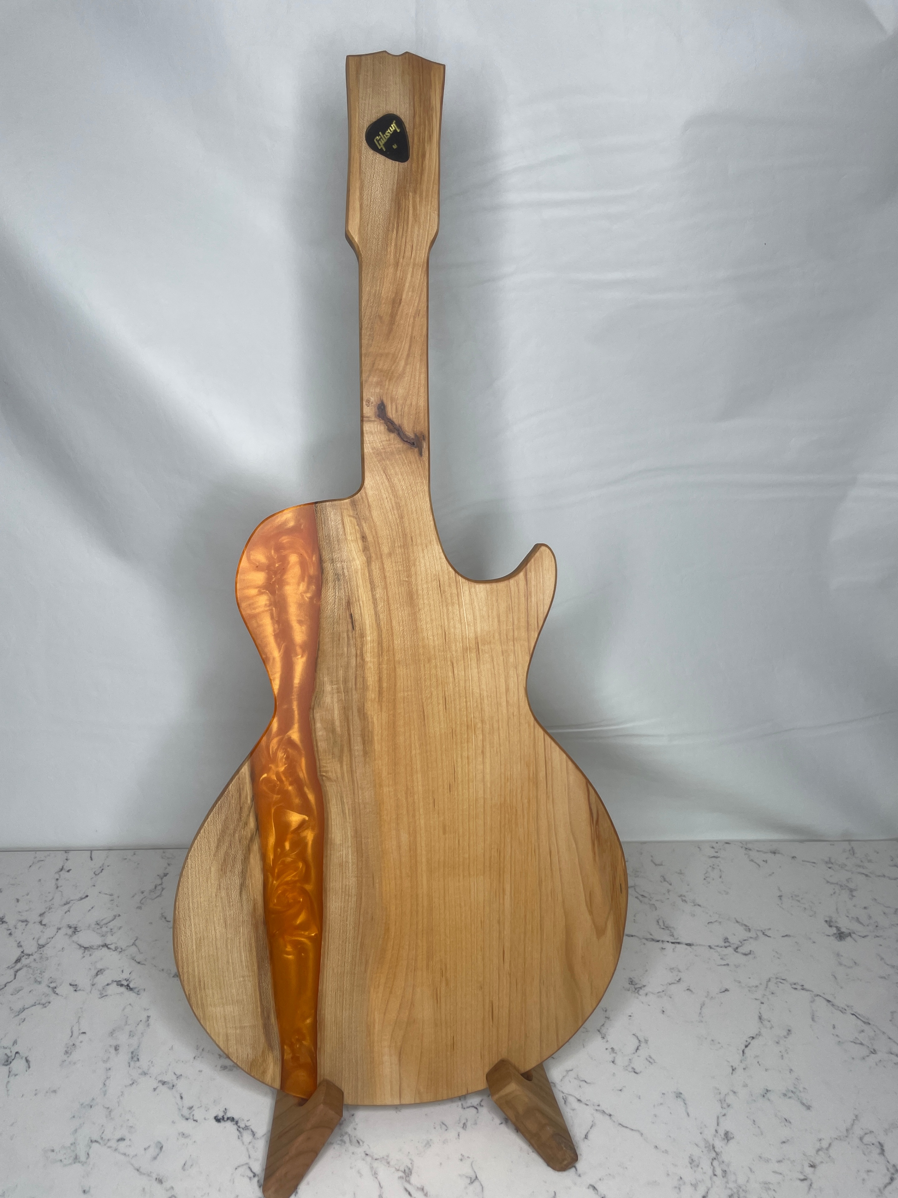 "Guitar"-Erie Board (Gibson Charcuterie Board w/ Orange Epoxy)