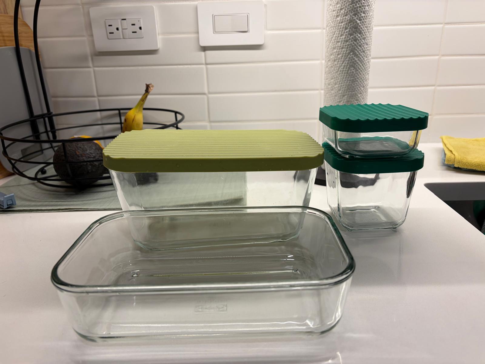 4 Glass Food Storage Containers with Lids