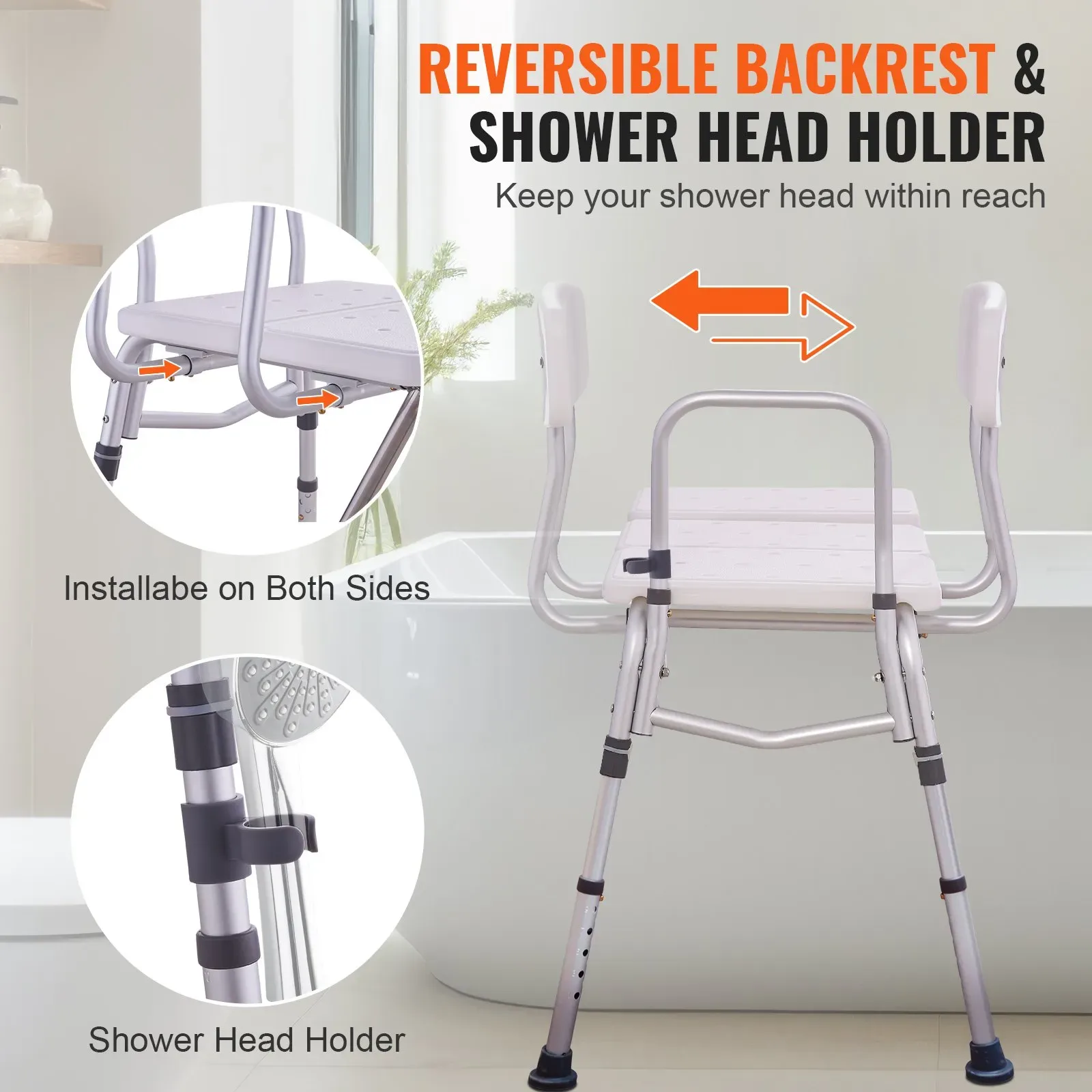 Vevor Tub Transfer Bench with Shower Head Holder - photo 5