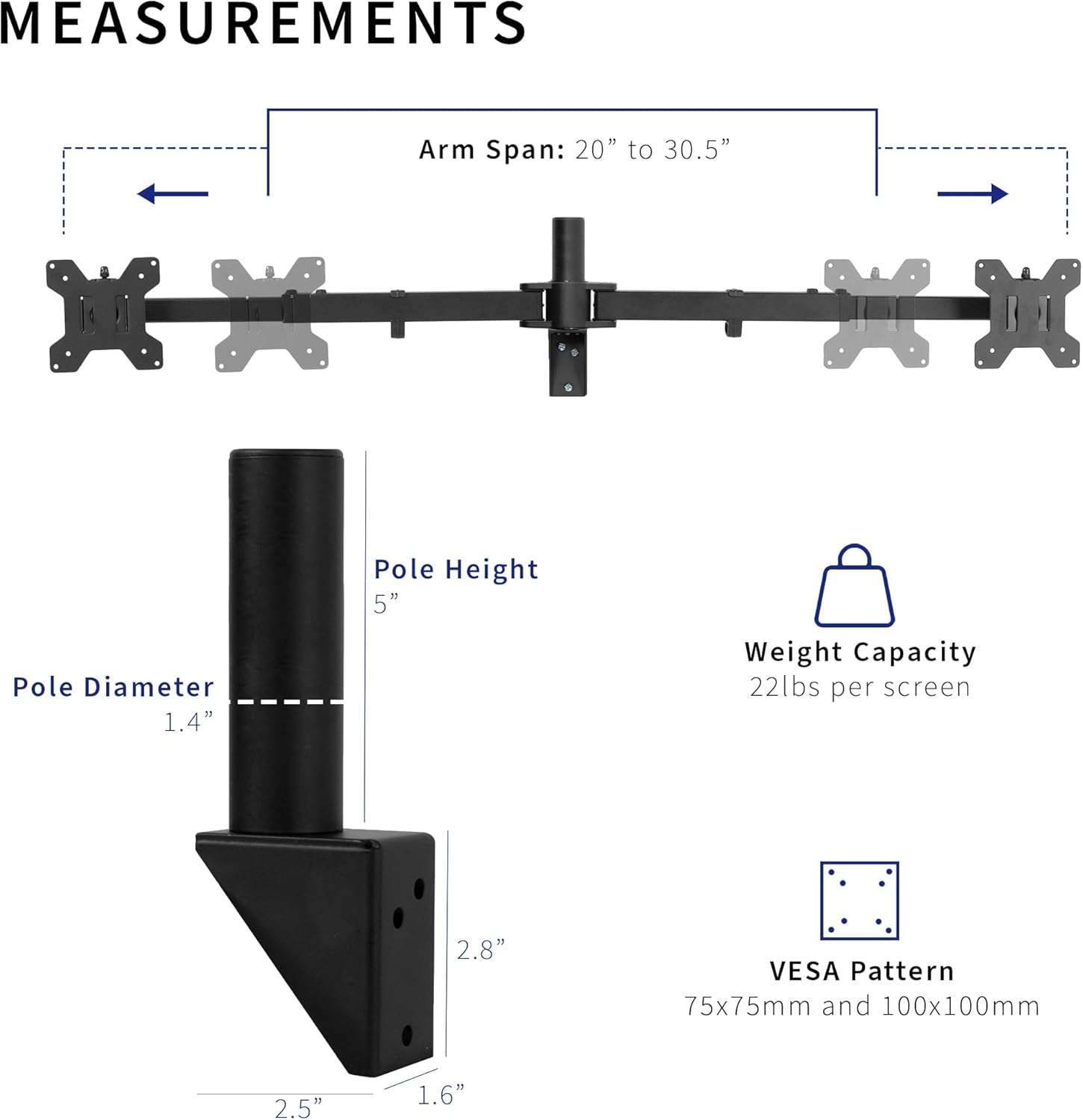 VIVO Premium New Dual 21 to 32 inch LCD LED Monitor Wall Mount - photo 3