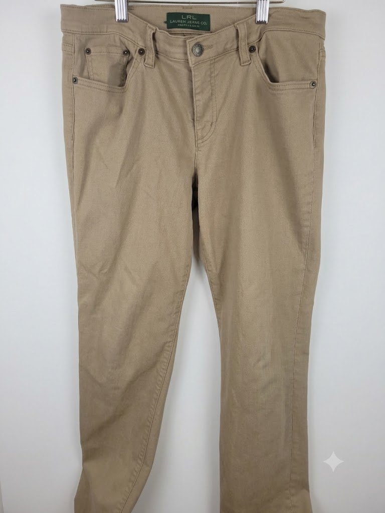 LAUREN JEANS Ralph Lauren Tan Mid Rise Straight Leg Pants Size 8 - photo 3