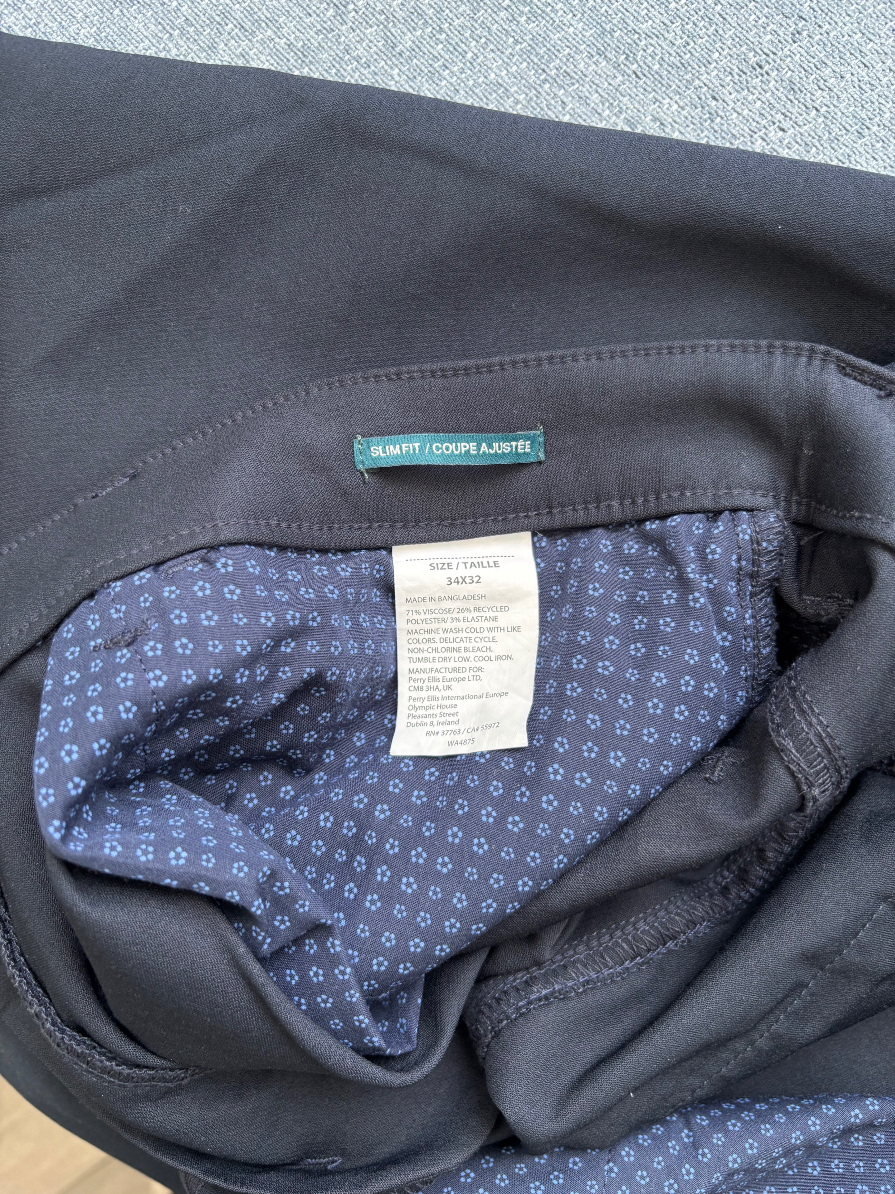 Perry Ellis Slim Fit Trousers – Navy - photo 4
