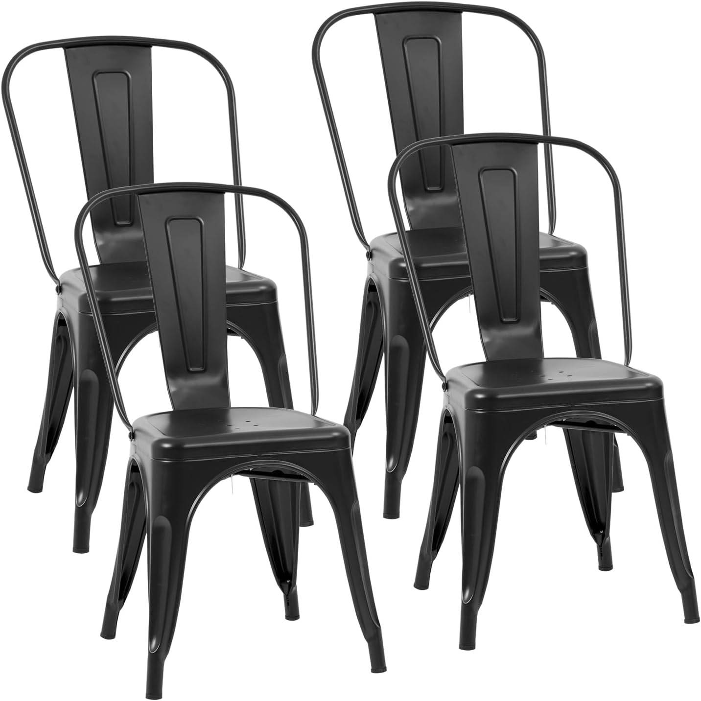 Black Metal Tolix Style Dining Chairs - Set of 4 - photo 2