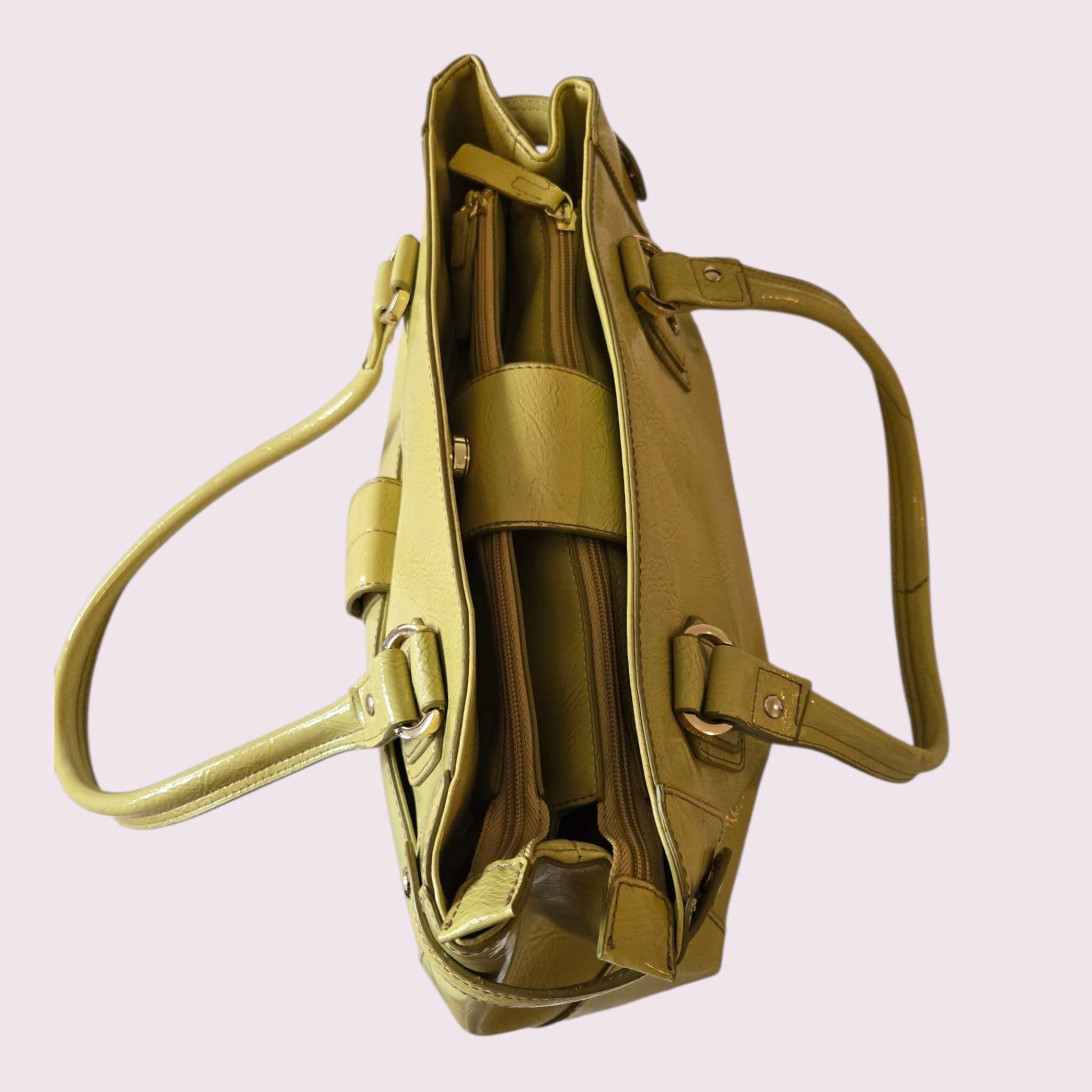 🫶 Liz Claiborne Structured Tote – Olive Green - photo 5
