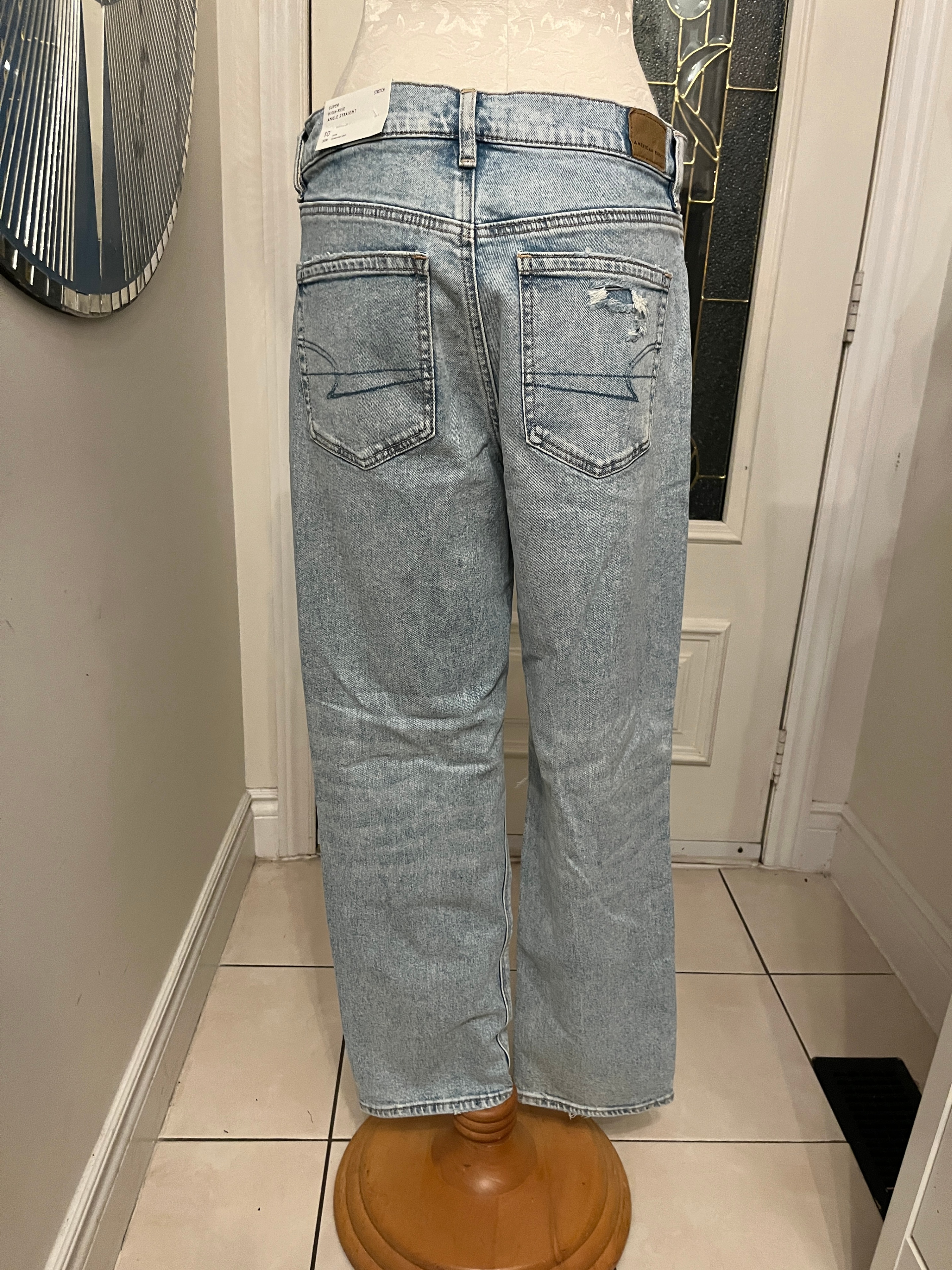 American Eagle Super High-Rise Ankle Straight Jeans Size 10 Long - photo 2