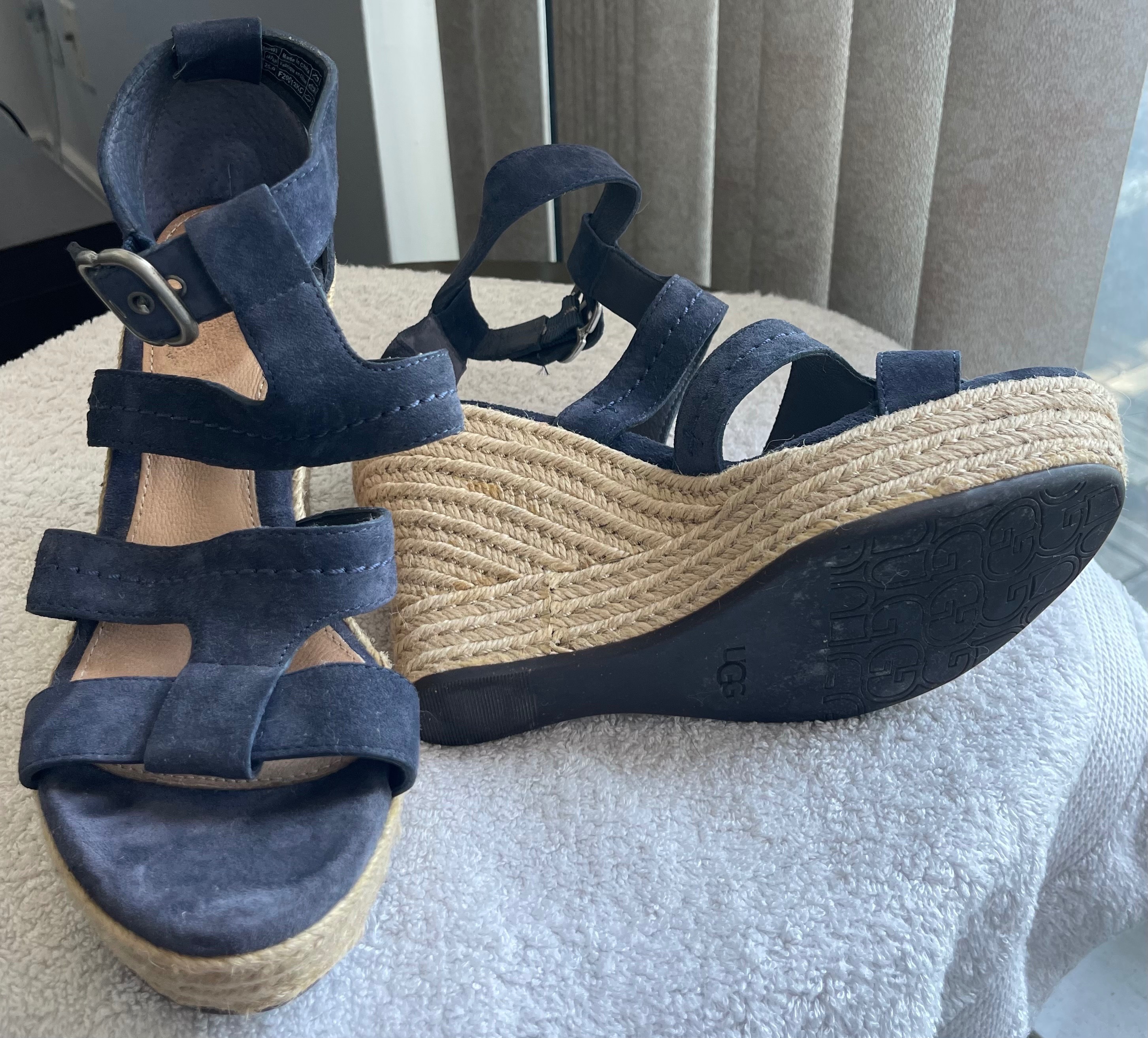 UGG Lauri Navy Suede Espadrille Wedges (Size 8) - photo 3