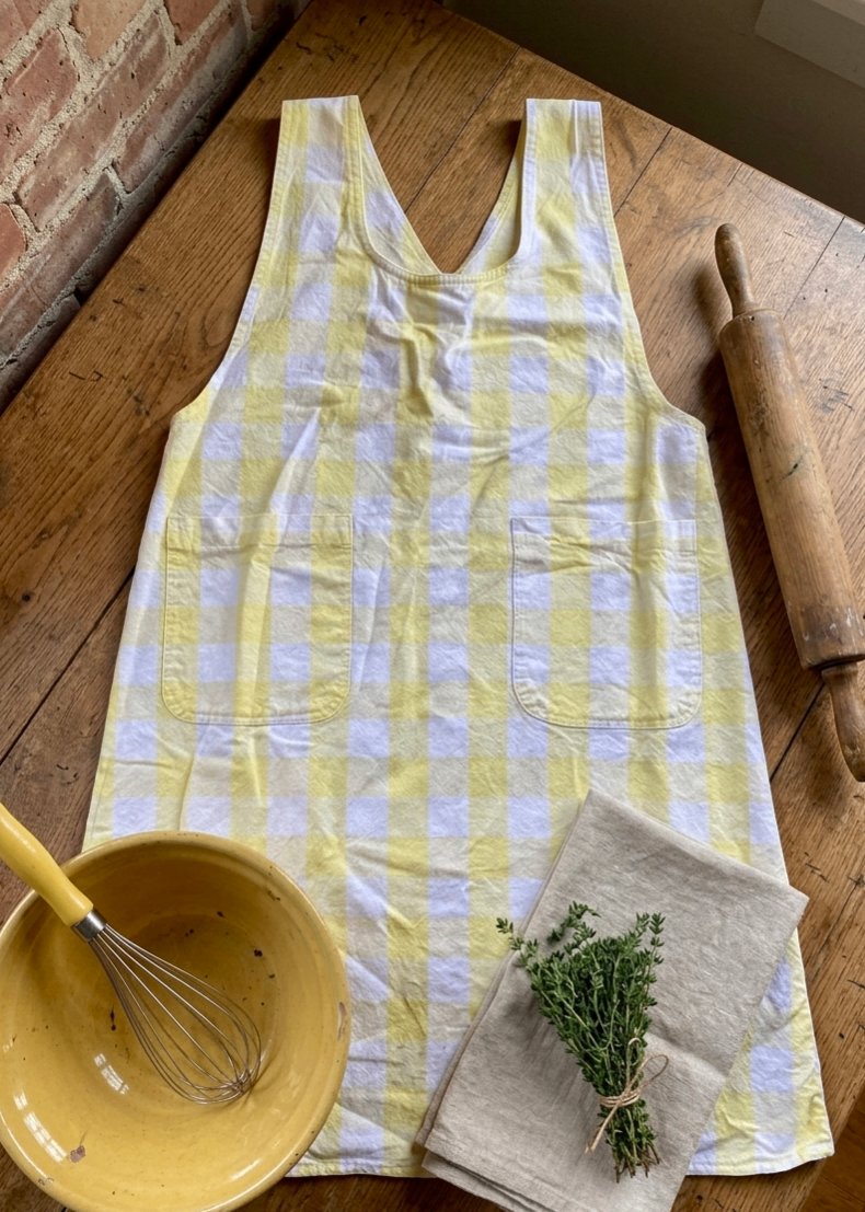 Yellow and White Apron