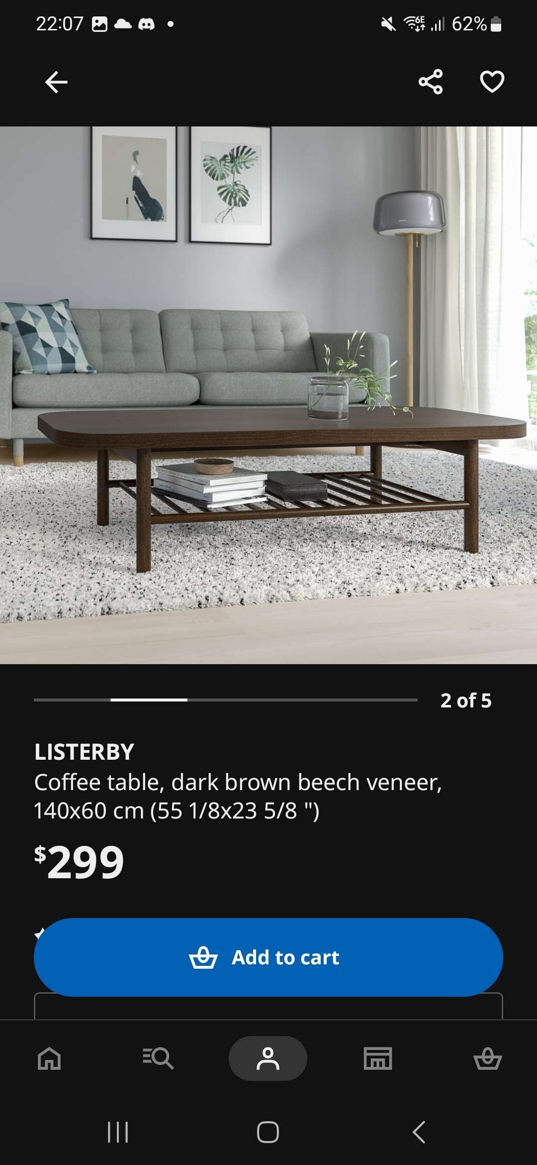 Dark Brown Beech Veneer Coffee Table - ikea - photo 4
