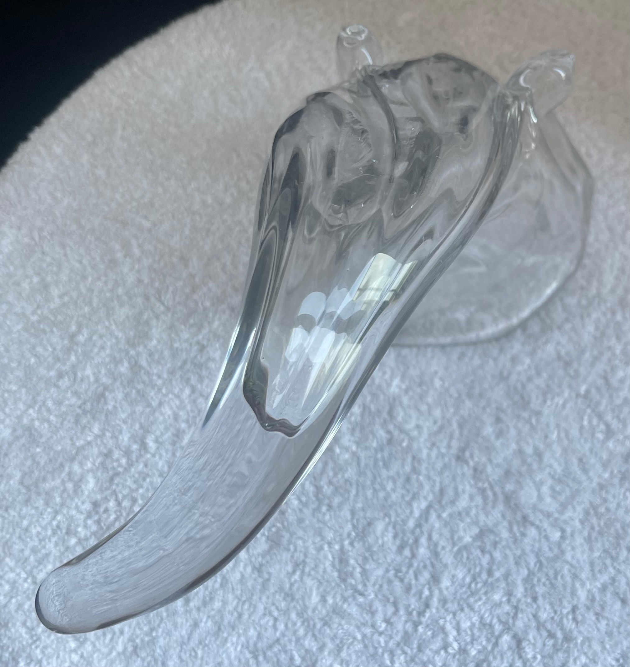Heavy Vintage Duncan & Miller Glass Horn Vase (2.6 LBS - photo 5