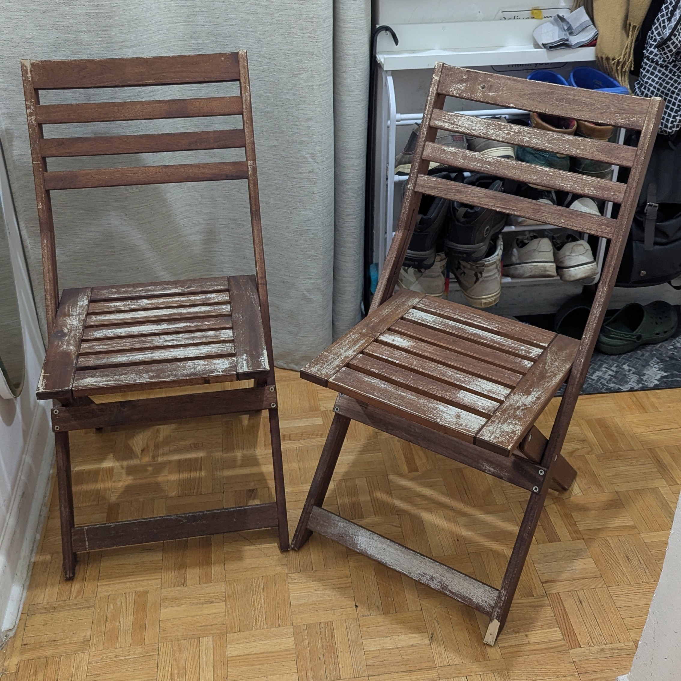 IKEA APPLARO Natural Wood Folding Chairs,Strong,Camping - photo 2