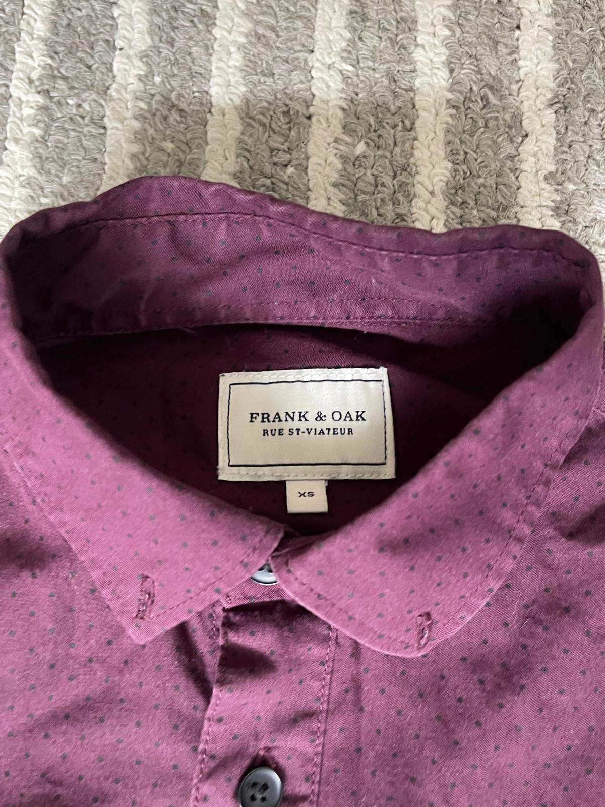 Frank & Oak Men's Burgundy Polka Dot Button-Up Shirt XS - photo 2