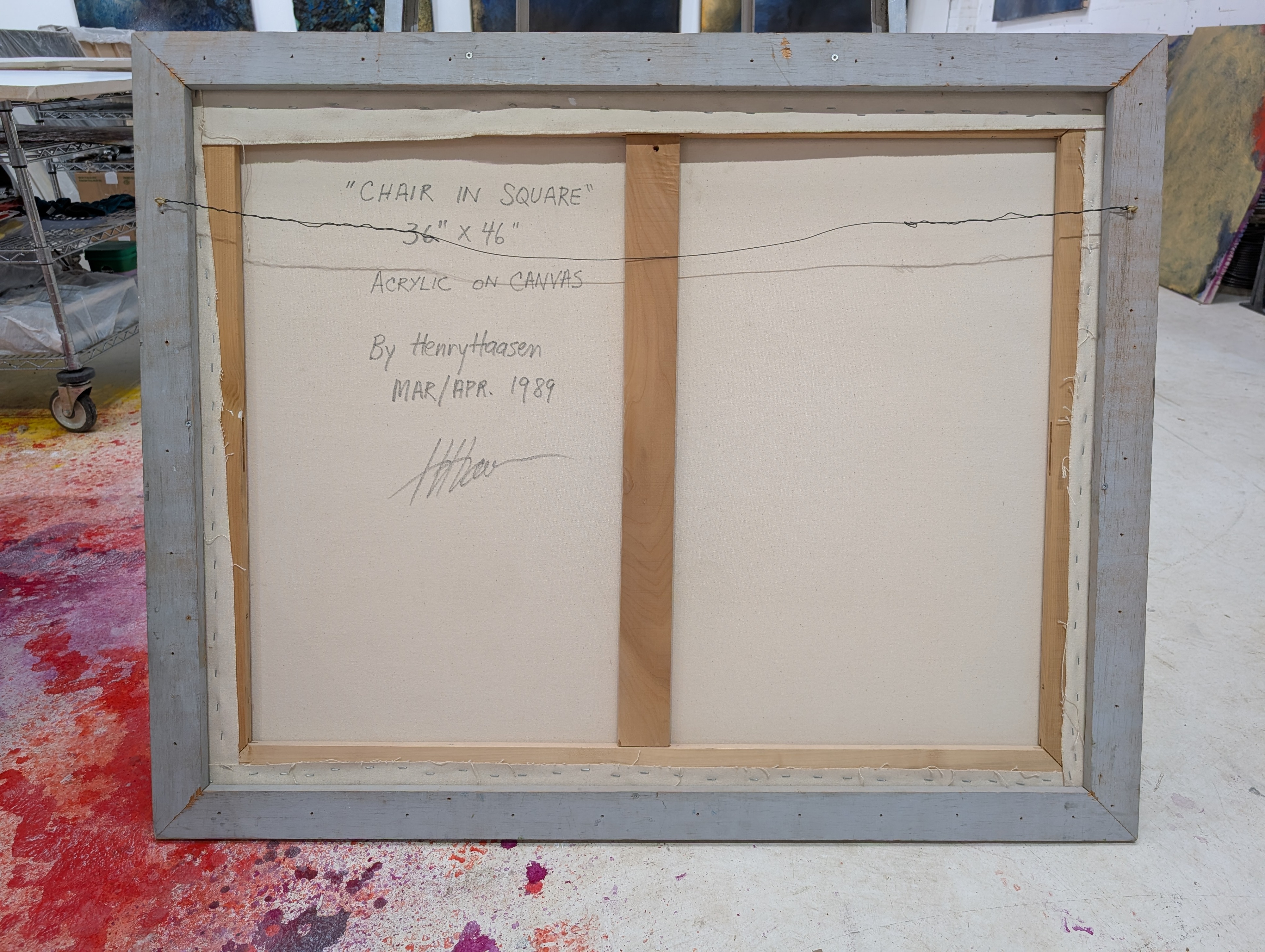 “Chair in Square” (1989) | Large Original acrylic painting - photo 2