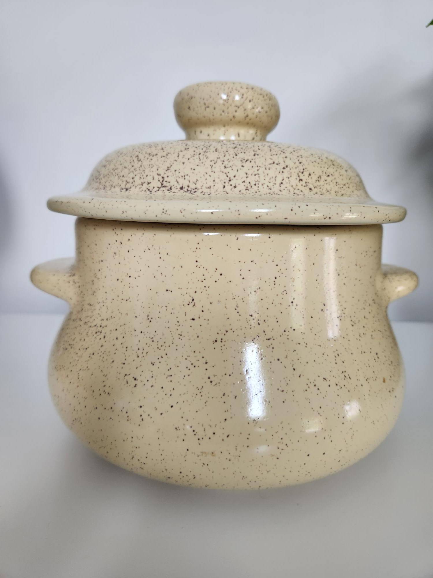 Blue Mountain Speckled Lidded Dish, Natural / Buttercream Colour - photo 2