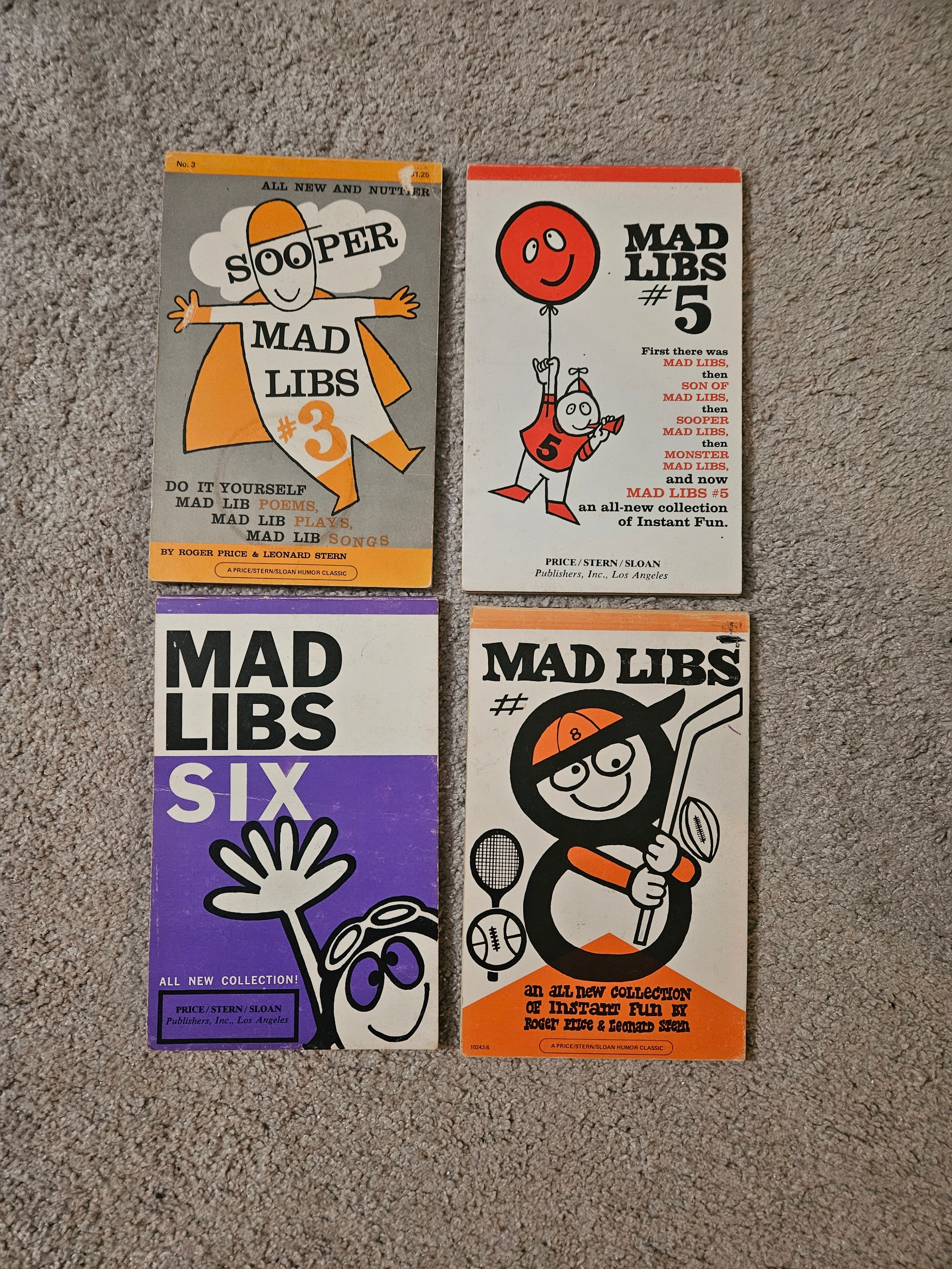 4 Vintage Hilarious Mad Libs Activity Books, Whole Set for $10
