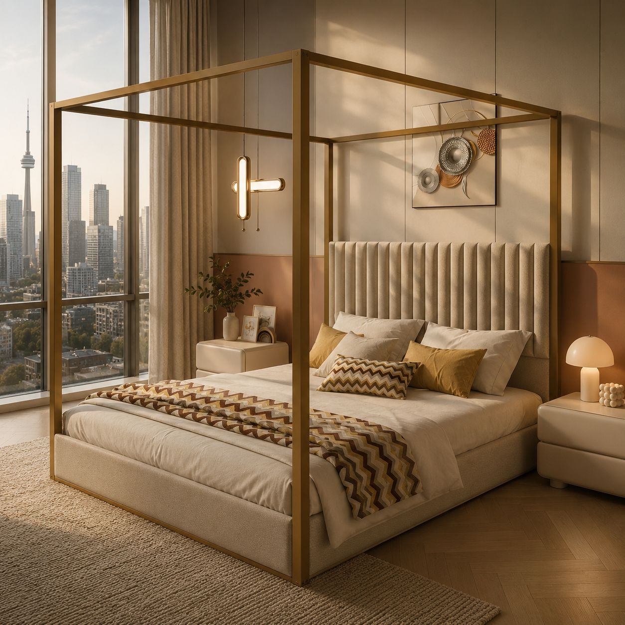 Modern Queen Velvet Upholstered Bed – Framed Luxury Design