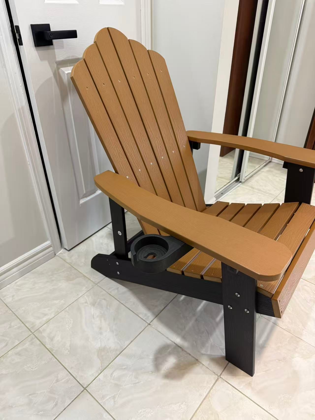 ORALNER Outdoor Adirondack Chair with Cup Holder - Plastic Resin - photo 2