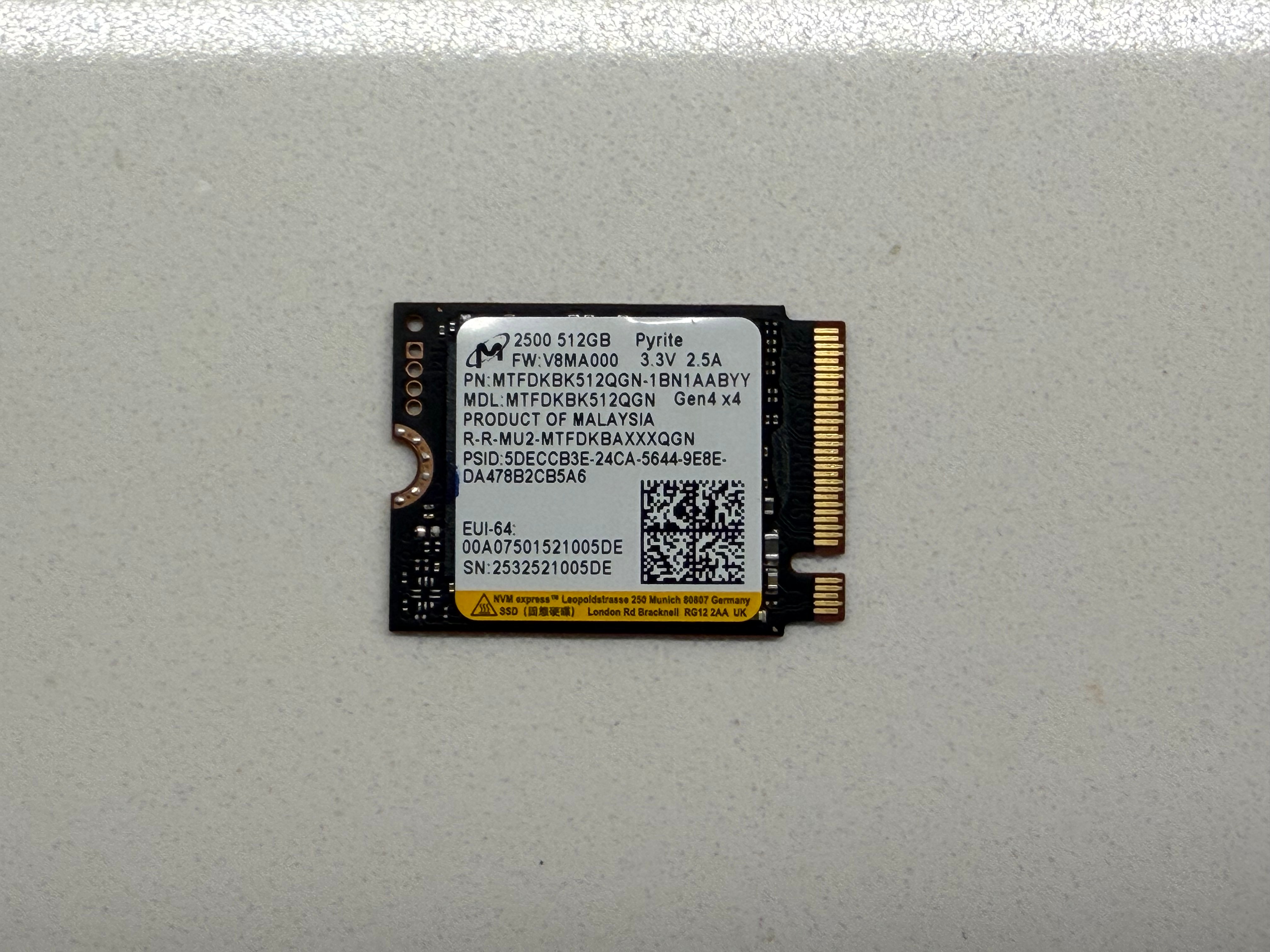 512gb micron M.2 2230 SSD