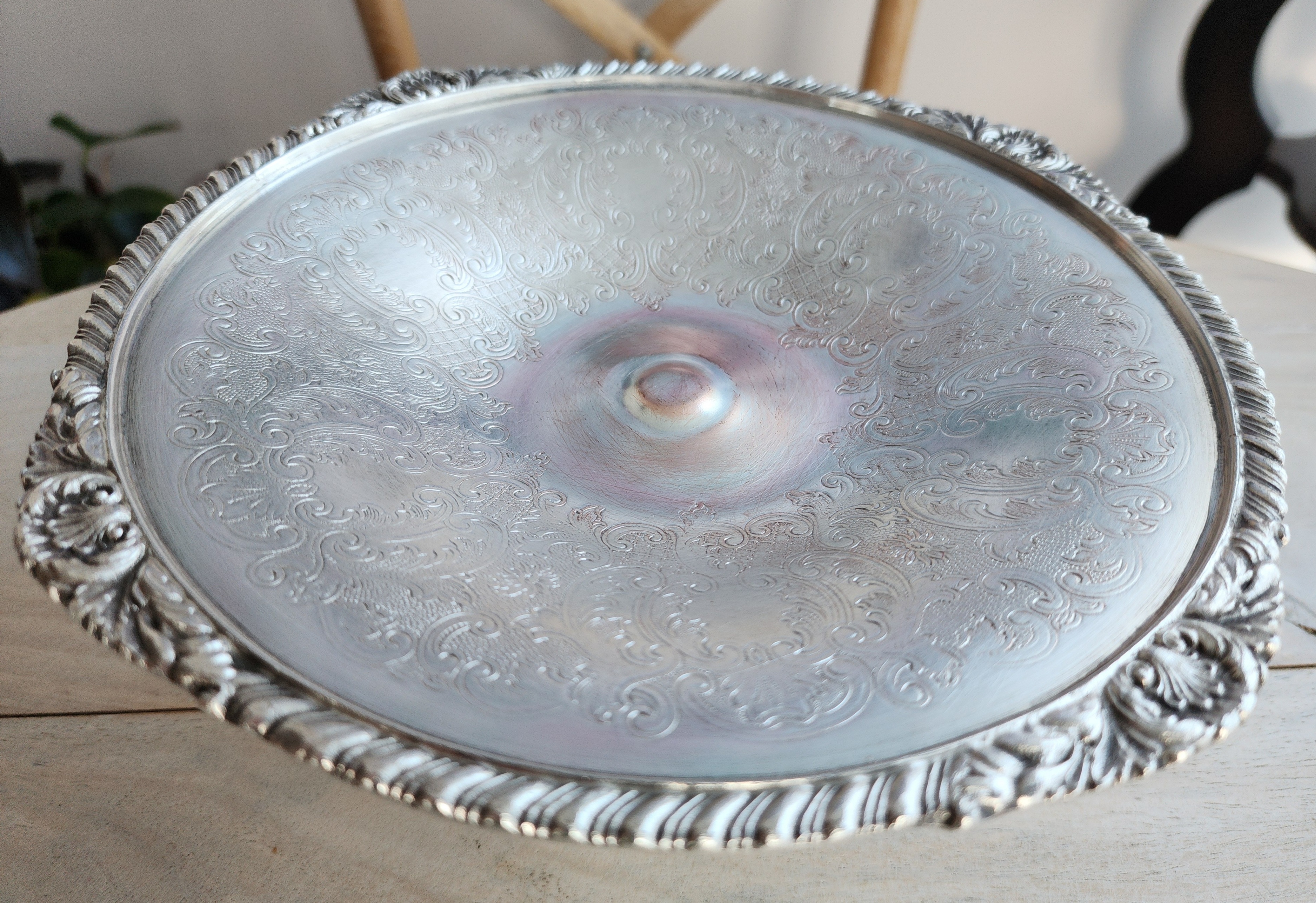 Vintage Silver‑Plated Pedestal Serving Bowl