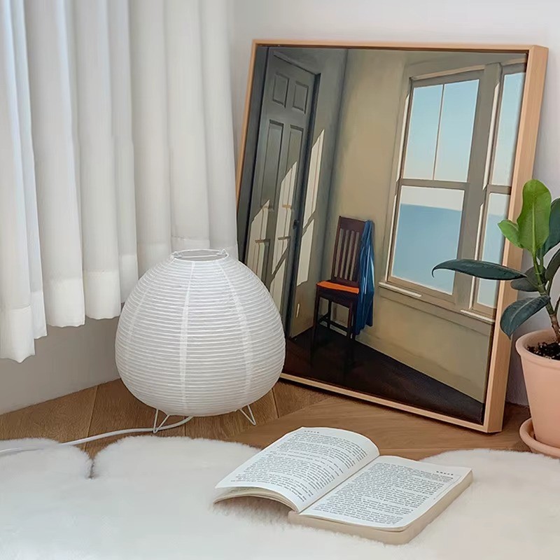 Japanese Rice Paper Lantern Table Lamp | Cozy Aesthetic Decor - photo 5