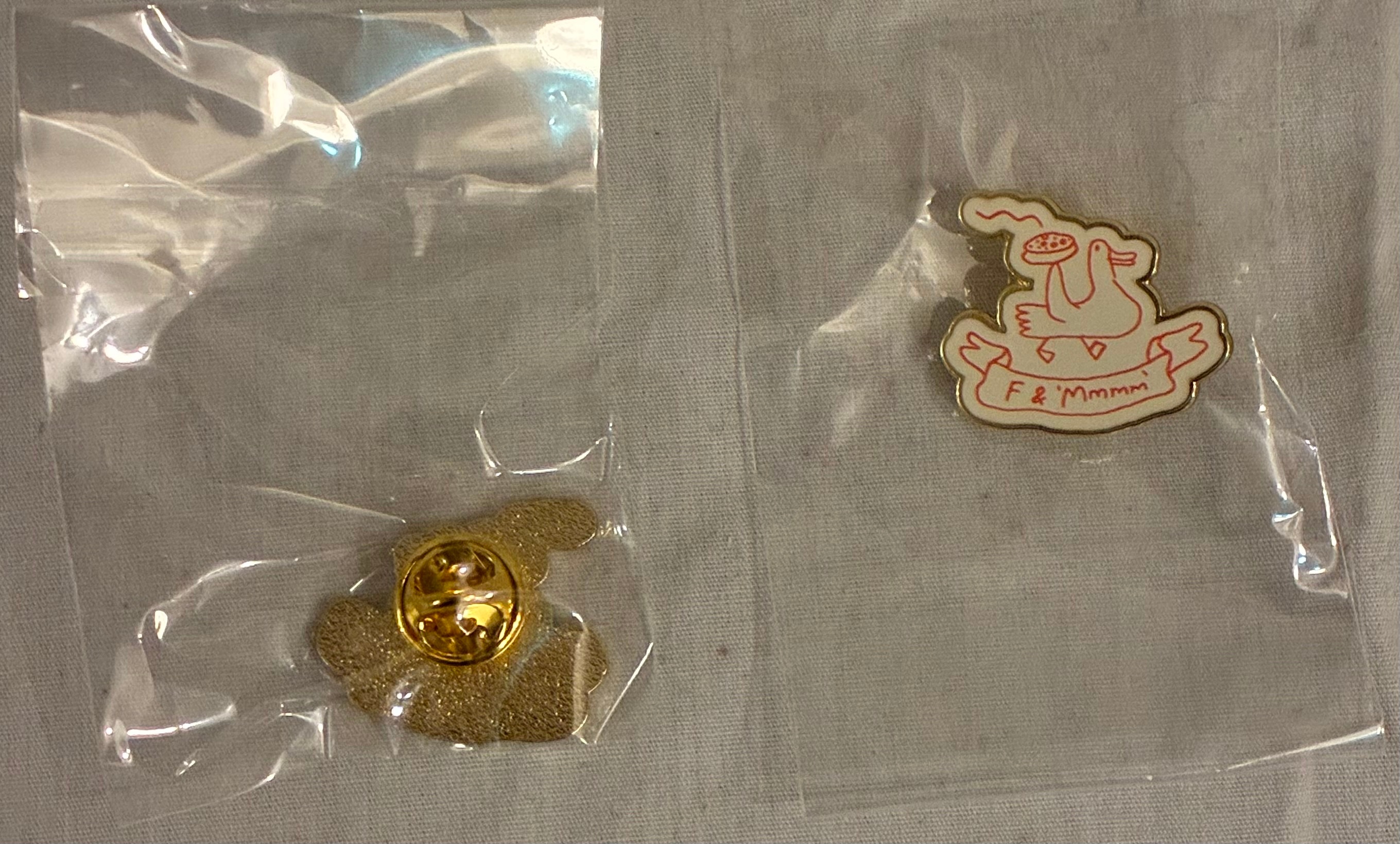 2 Fortnum and Masons Pins 'F & Mmmm'