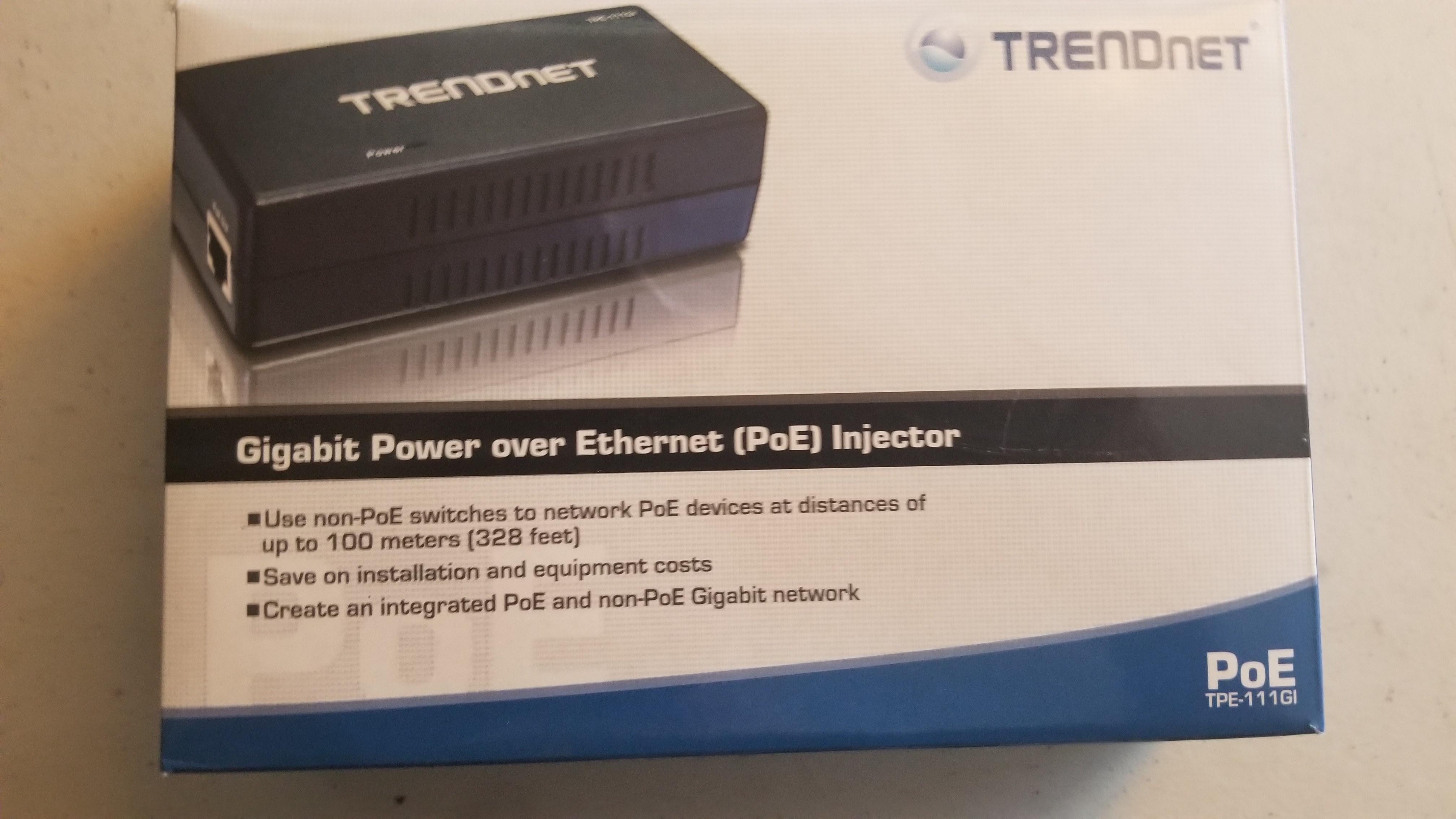 TRENDnet Gigabit Power over Ethernet (PoE) Injector TPE-111GI
