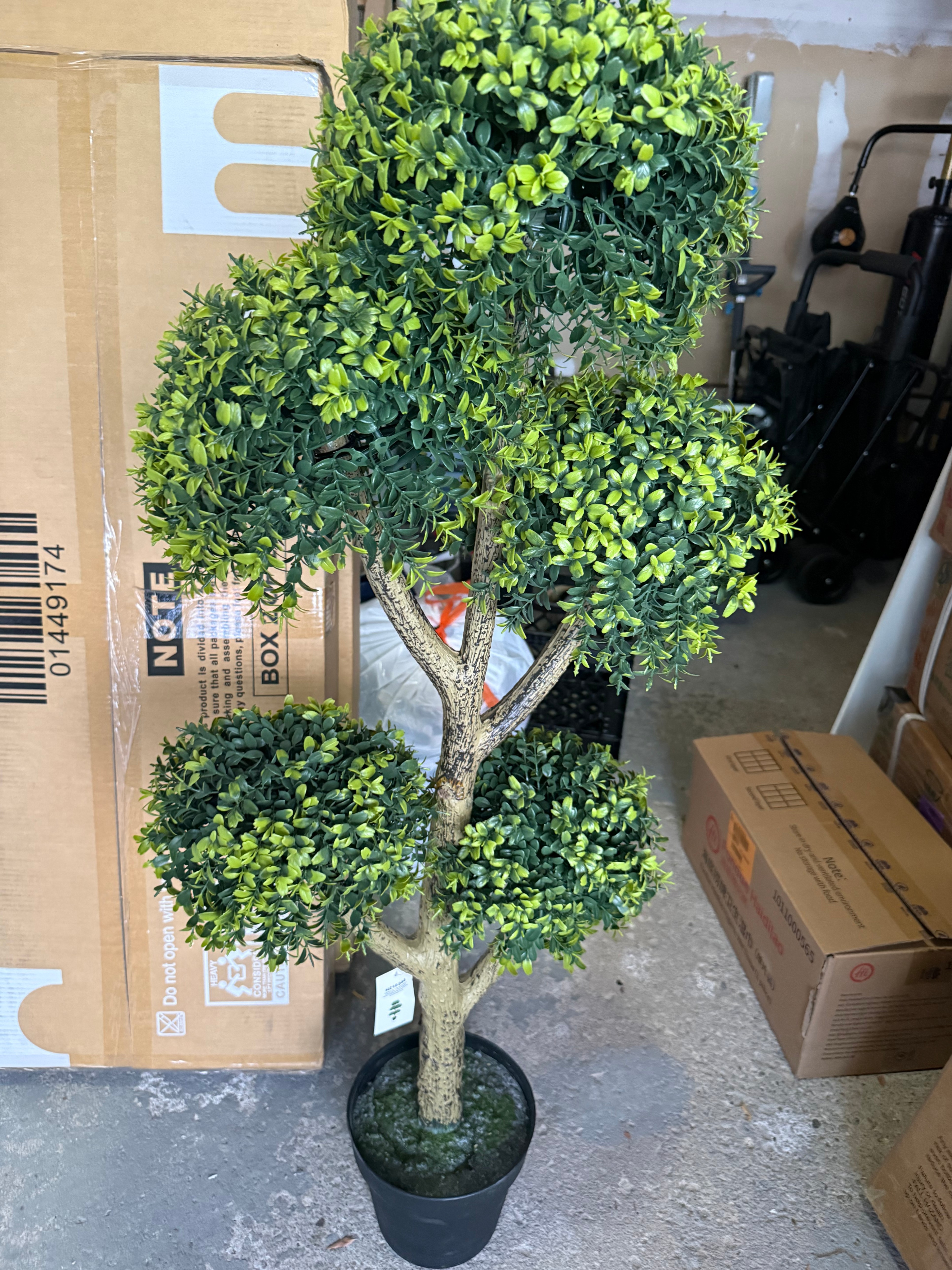 Goplus 46" Artificial Boxwood Topiary Tree - Fake Potted Plant - photo 2