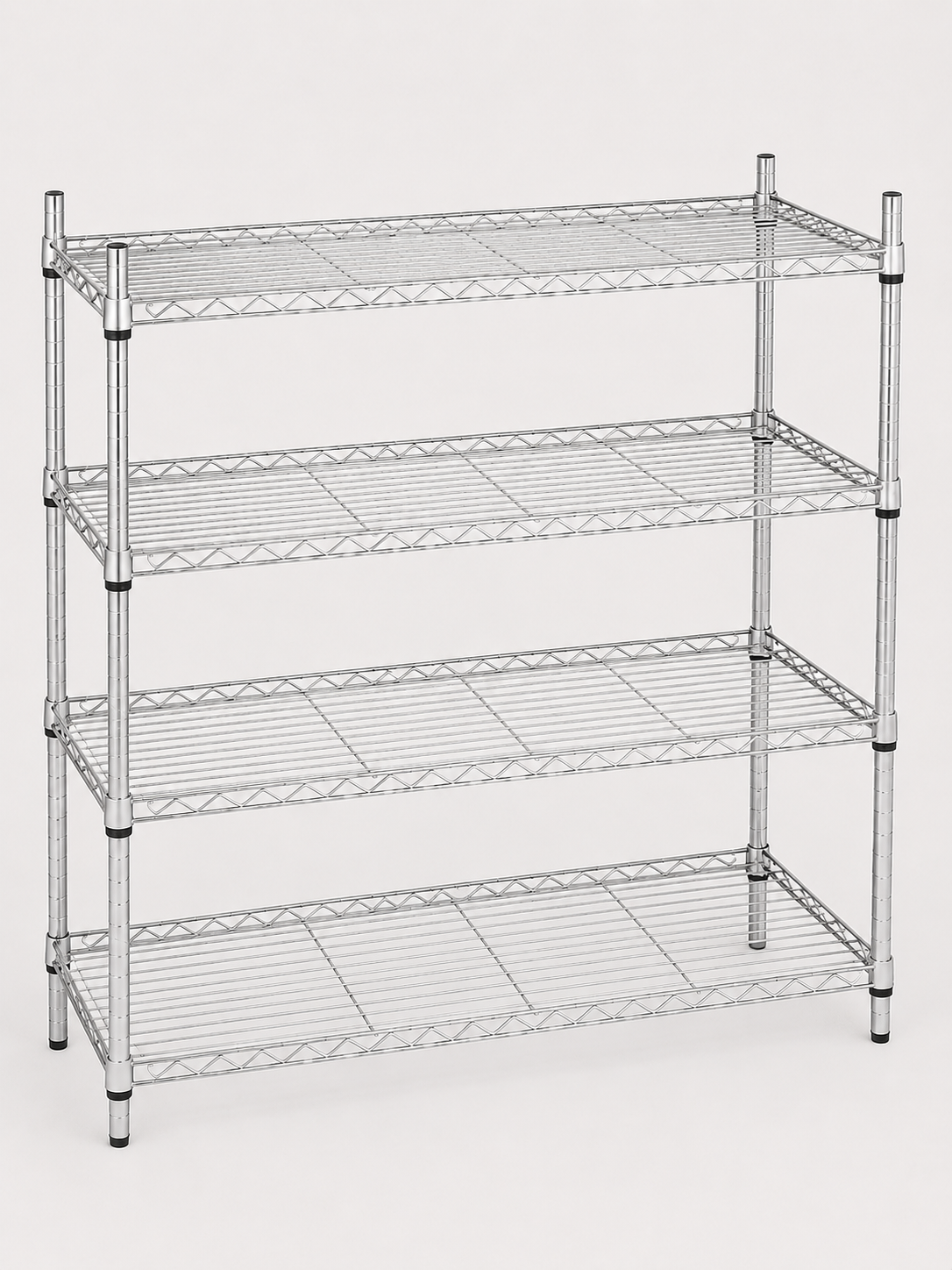 4-Tier Wire Shelving Unit - Chrome